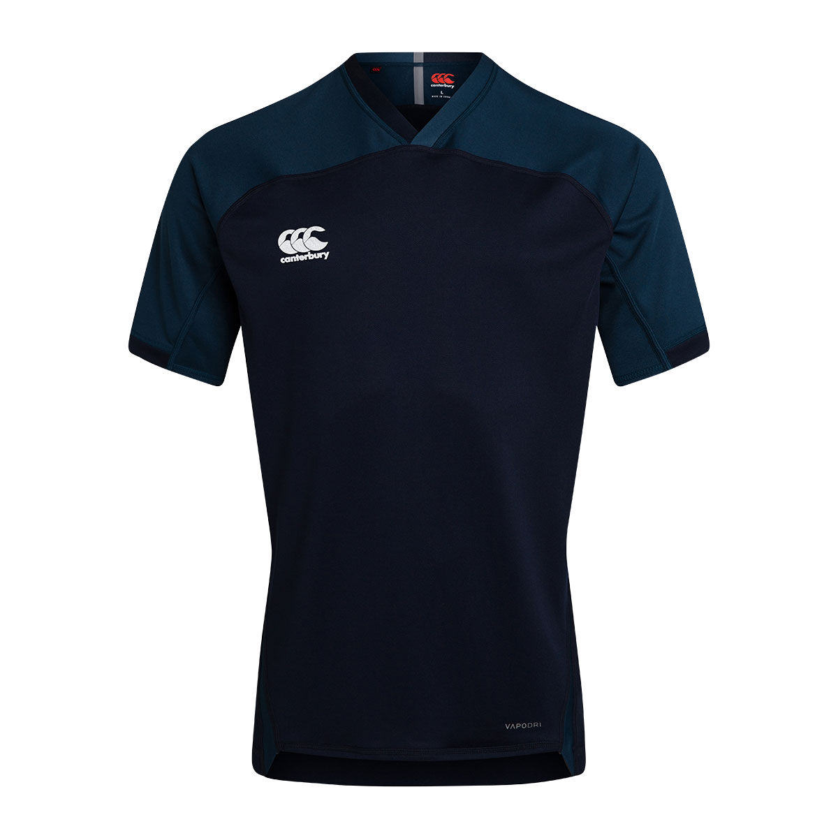 Canterbury Teamwear Plain Evader Rugby Shirt Navy - Front Canterbury Teamwear Plain Evader Rugby Shirt Navy - Front