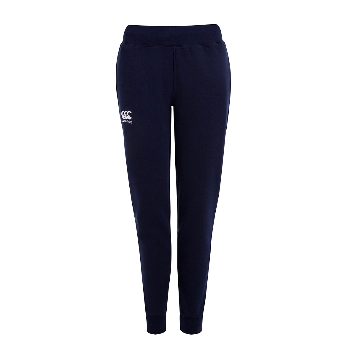 Canterbury Womens Cuffed Sweat Pants Navy - Front Canterbury Womens Cuffed Sweat Pants Navy - Front