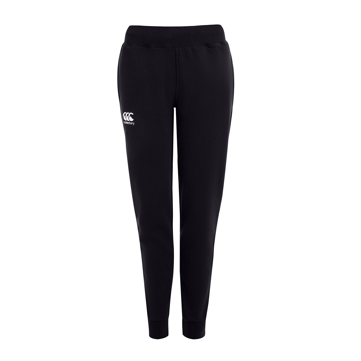 Canterbury Womens Cuffed Sweat Pants Black - Front Canterbury Womens Cuffed Sweat Pants Black - Front