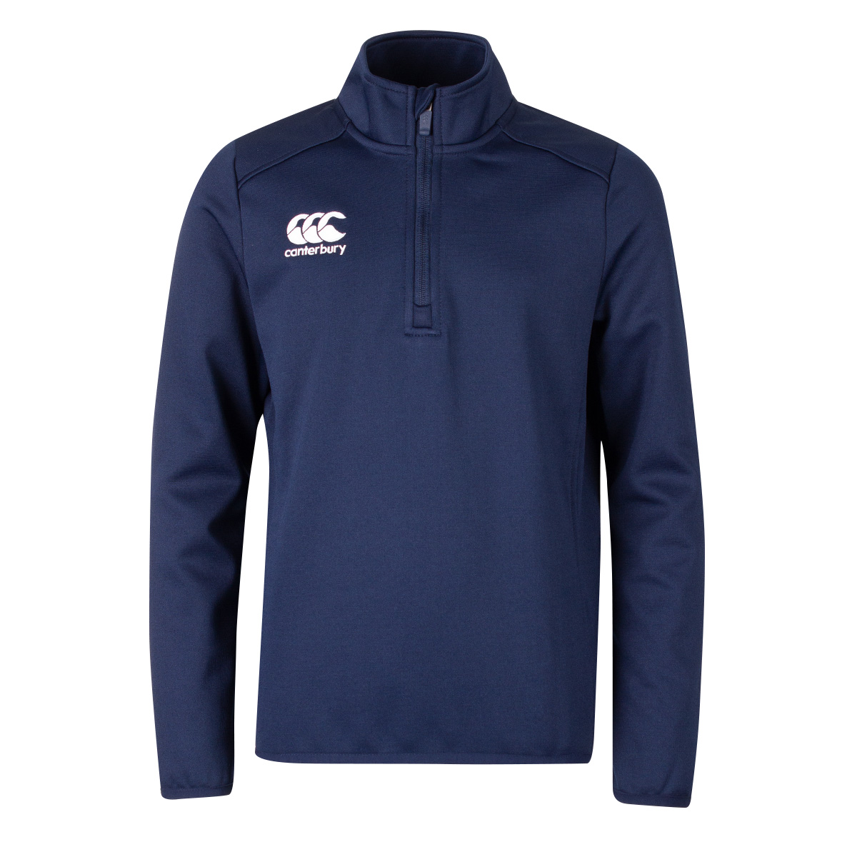 Canterbury Club 1/4 Zip Mid Layer Training Top Navy Kids - Front Canterbury Club 1/4 Zip Mid Layer Training Top Navy Kids - Front