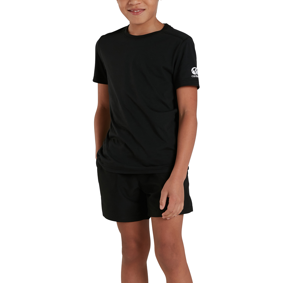 Canterbury Club Plain Tee Black Kids - Model Canterbury Club Plain Tee Black Kids - Model