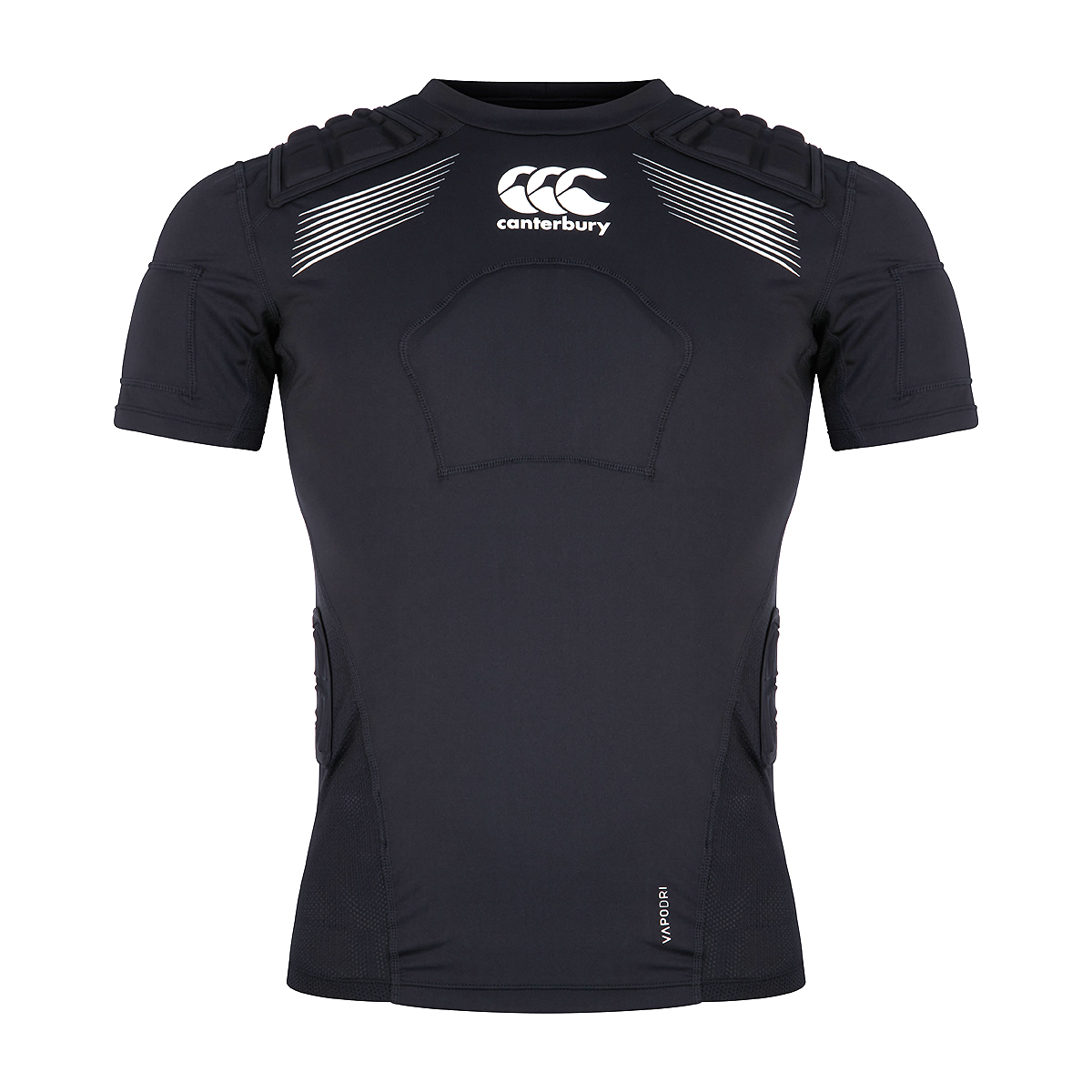 Canterbury Adults Elite Rugby Shoulder Pads - Black - Front Canterbury Adults Elite Rugby Shoulder Pads - Black - Front
