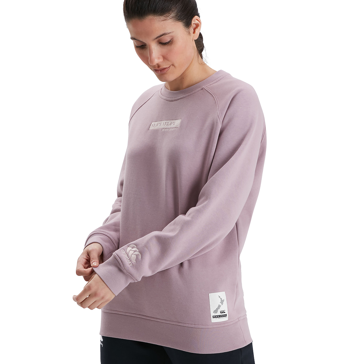 Canterbury Womens Crew Neck Sweatshirt - Elderberry - Model Canterbury Womens Crew Neck Sweatshirt - Elderberry - Model