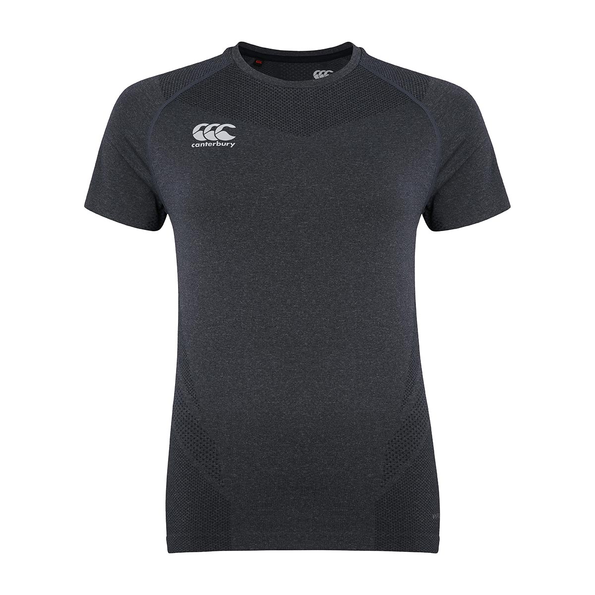 Canterbury Womens Seamless Tee - Blackened Marl - Front Canterbury Womens Seamless Tee - Blackened Marl - Front