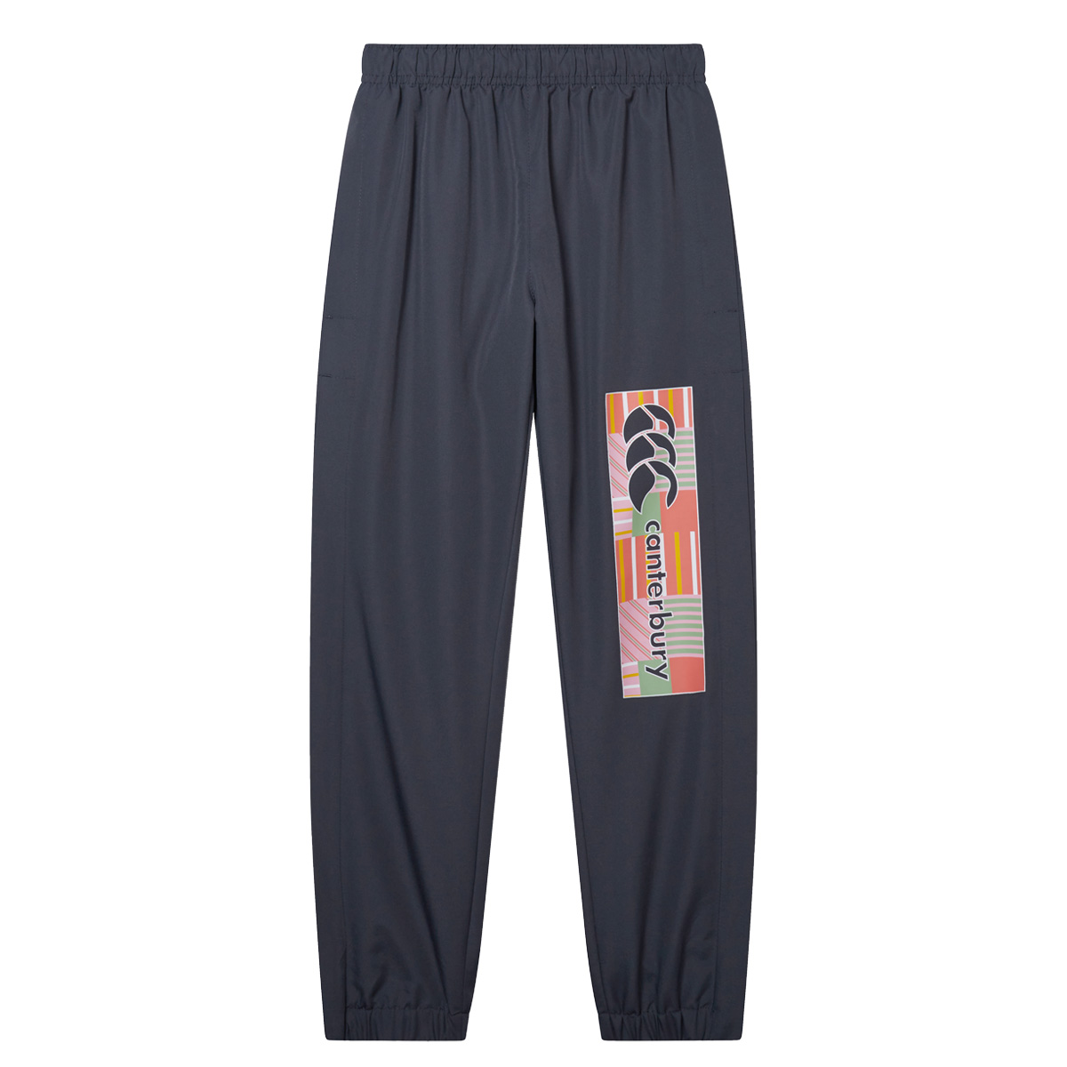 Canterbury Kids Tapered Cuffed Stadium Pants - Ebony - Front Canterbury Kids Tapered Cuffed Stadium Pants - Ebony - Front