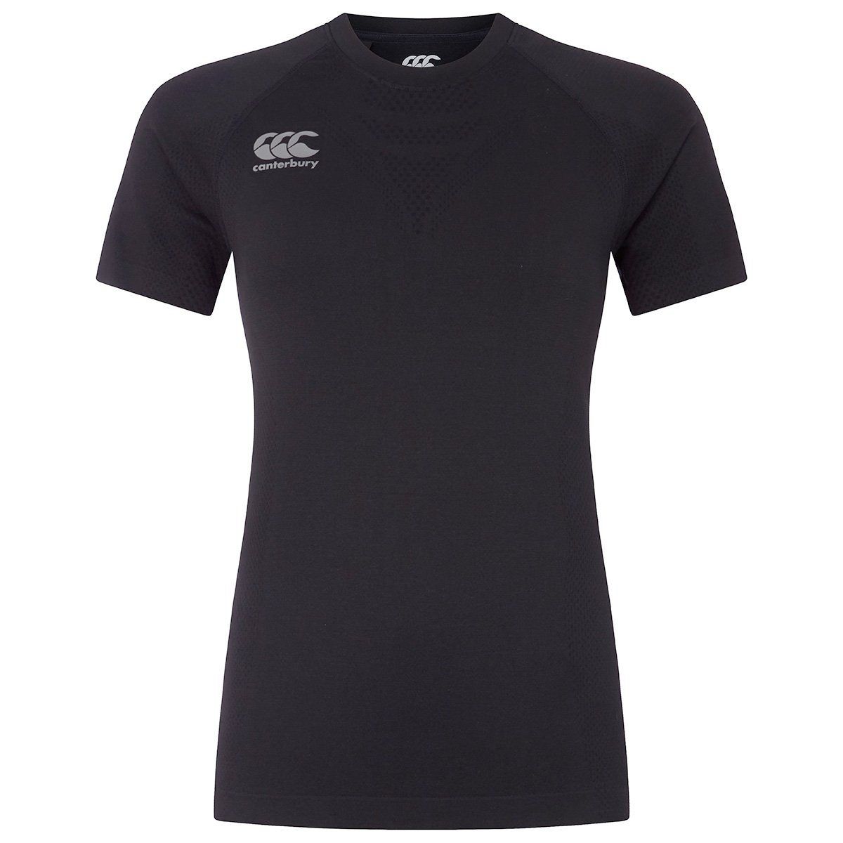 Canterbury Womens Seamless Training Tee - Black - Front Canterbury Womens Seamless Training Tee - Black - Front