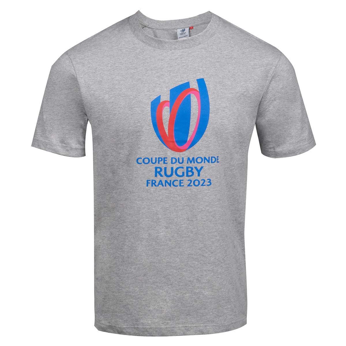 Mens Rugby World Cup 2023 Logo Tee - Grey - Front Mens Rugby World Cup 2023 Logo Tee - Grey - Front