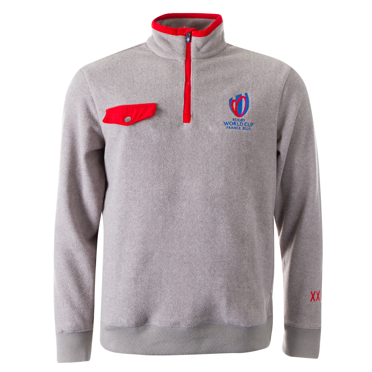 Mens Rugby World Cup 2023 No. 8 Fleece - Grey - Front Mens Rugby World Cup 2023 No. 8 Fleece - Grey - Front