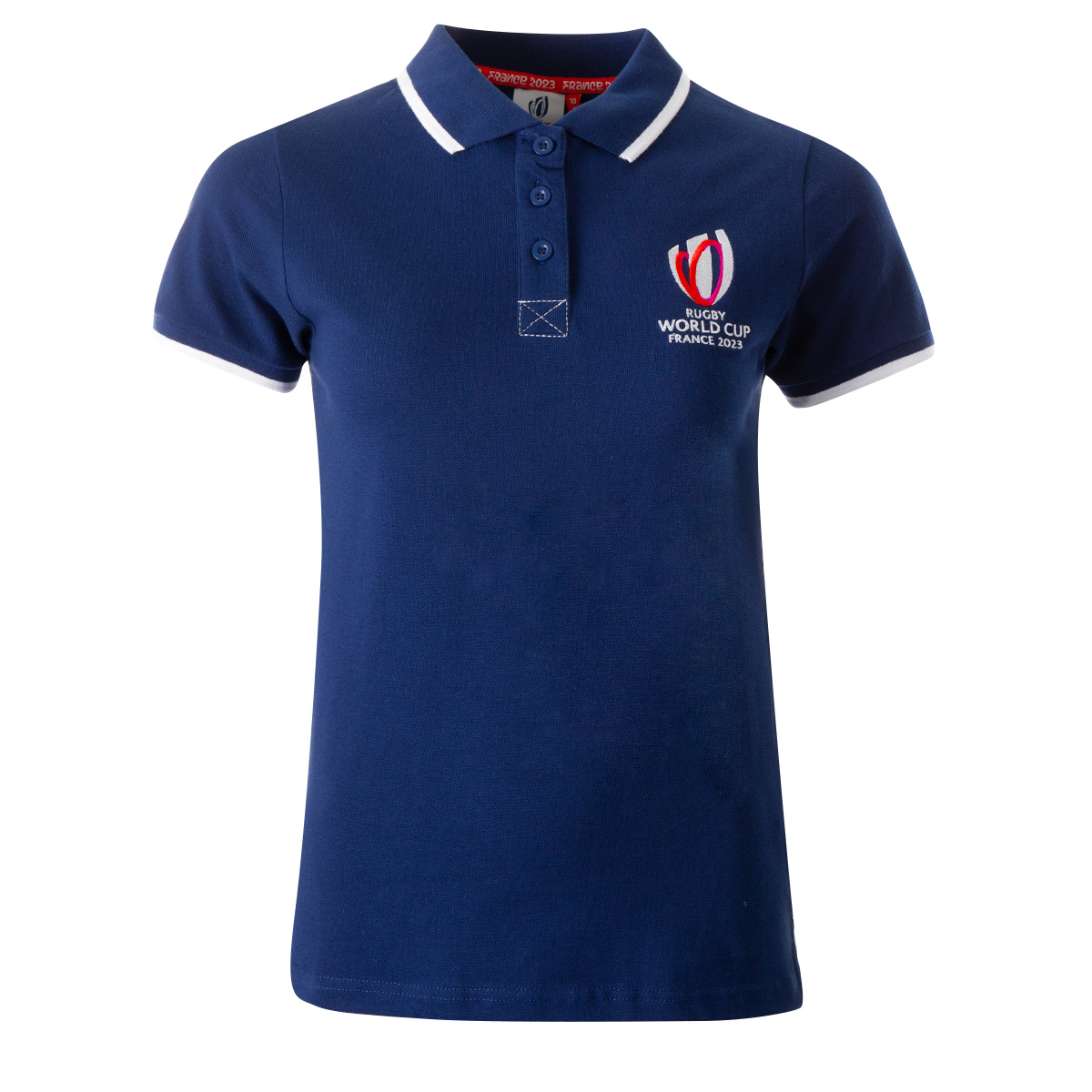 Womens Rugby World Cup 2023 Logo Polo - Navy - Front Womens Rugby World Cup 2023 Logo Polo - Navy - Front