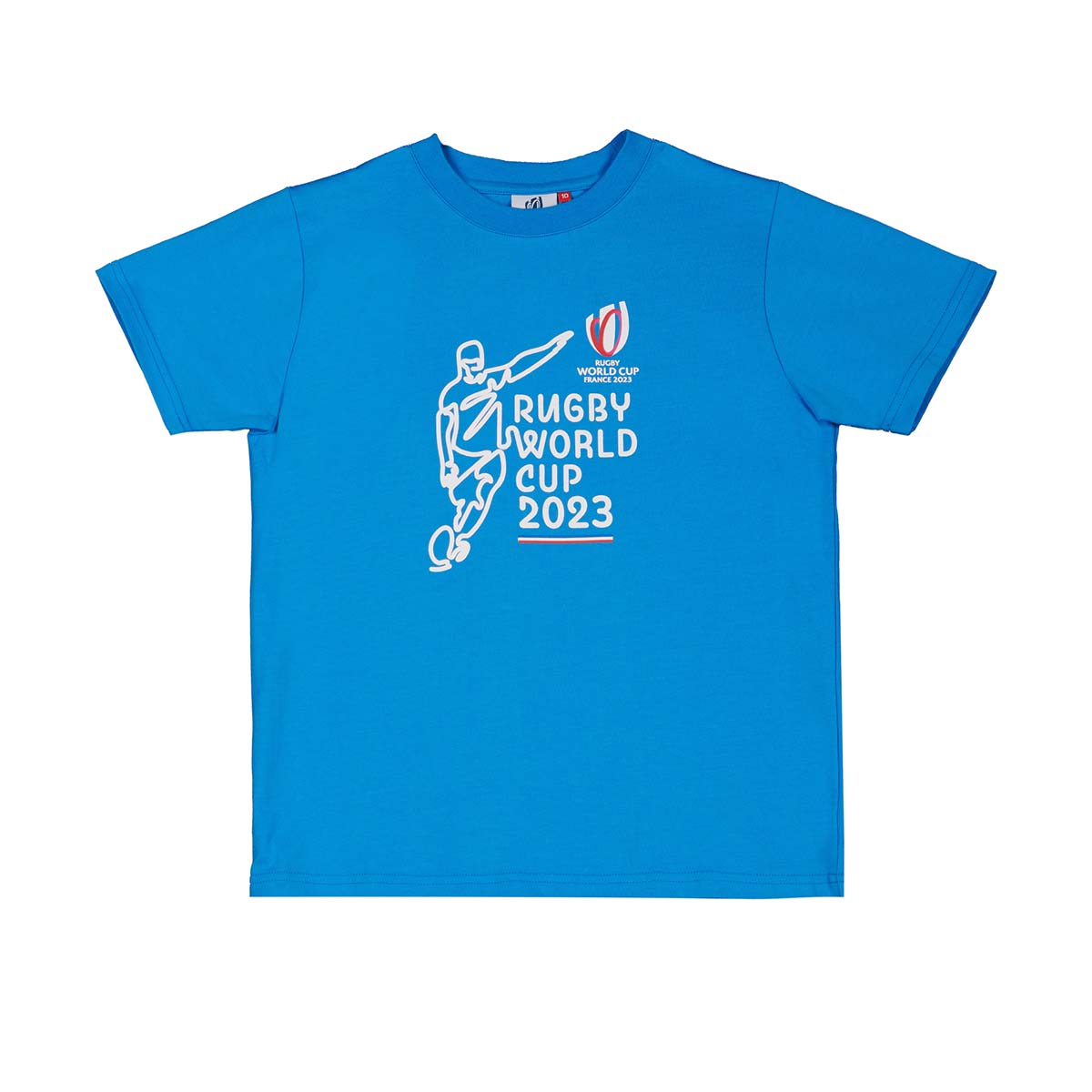 Kids Rugby World Cup 2023 Kicker Tee - Royal - Front Kids Rugby World Cup 2023 Kicker Tee - Royal - Front