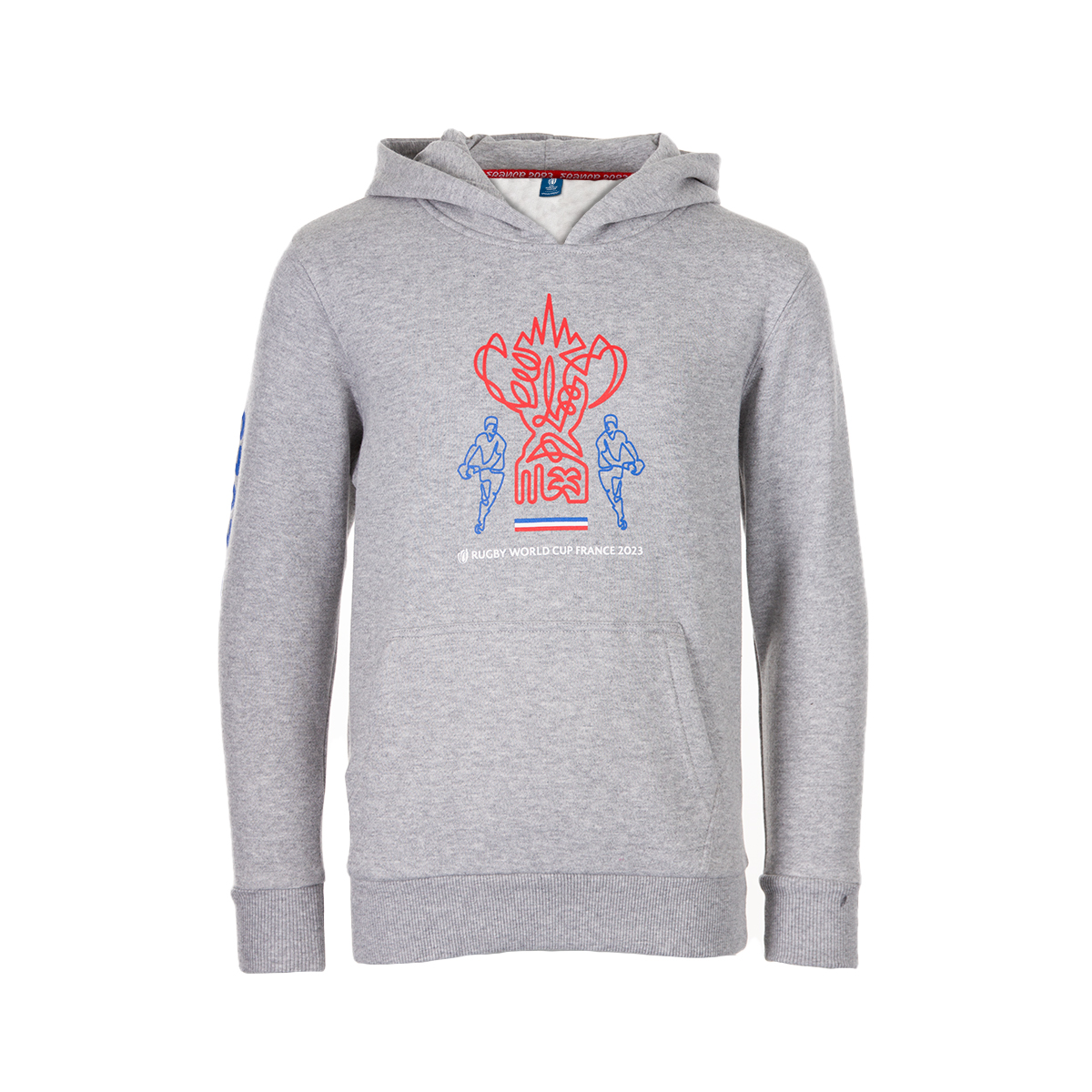 Kids Rugby World Cup 2023 Cup Hoodie - Grey - Front Kids Rugby World Cup 2023 Cup Hoodie - Grey - Front