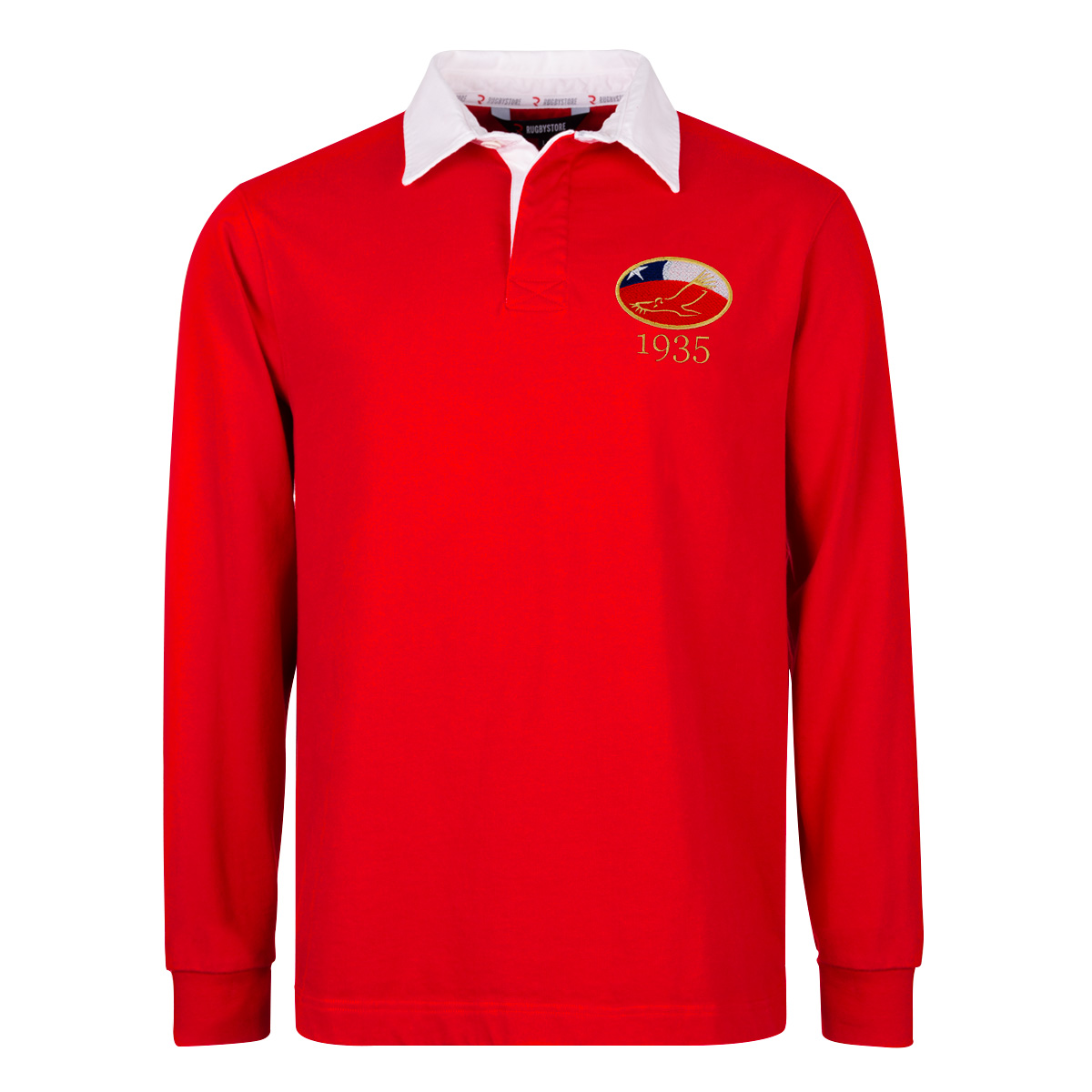 Chile Mens Rugby Origins 1935 Rugby Shirt - Long Sleeve Red - Fr Chile Mens Rugby Origins 1935 Rugby Shirt - Long Sleeve Red - Fr