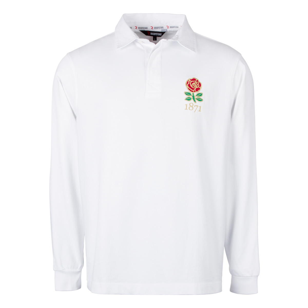 Rugbystore England 1871 Mens Rugby Shirt - Long Sleeve White - F Rugbystore England 1871 Mens Rugby Shirt - Long Sleeve White - F