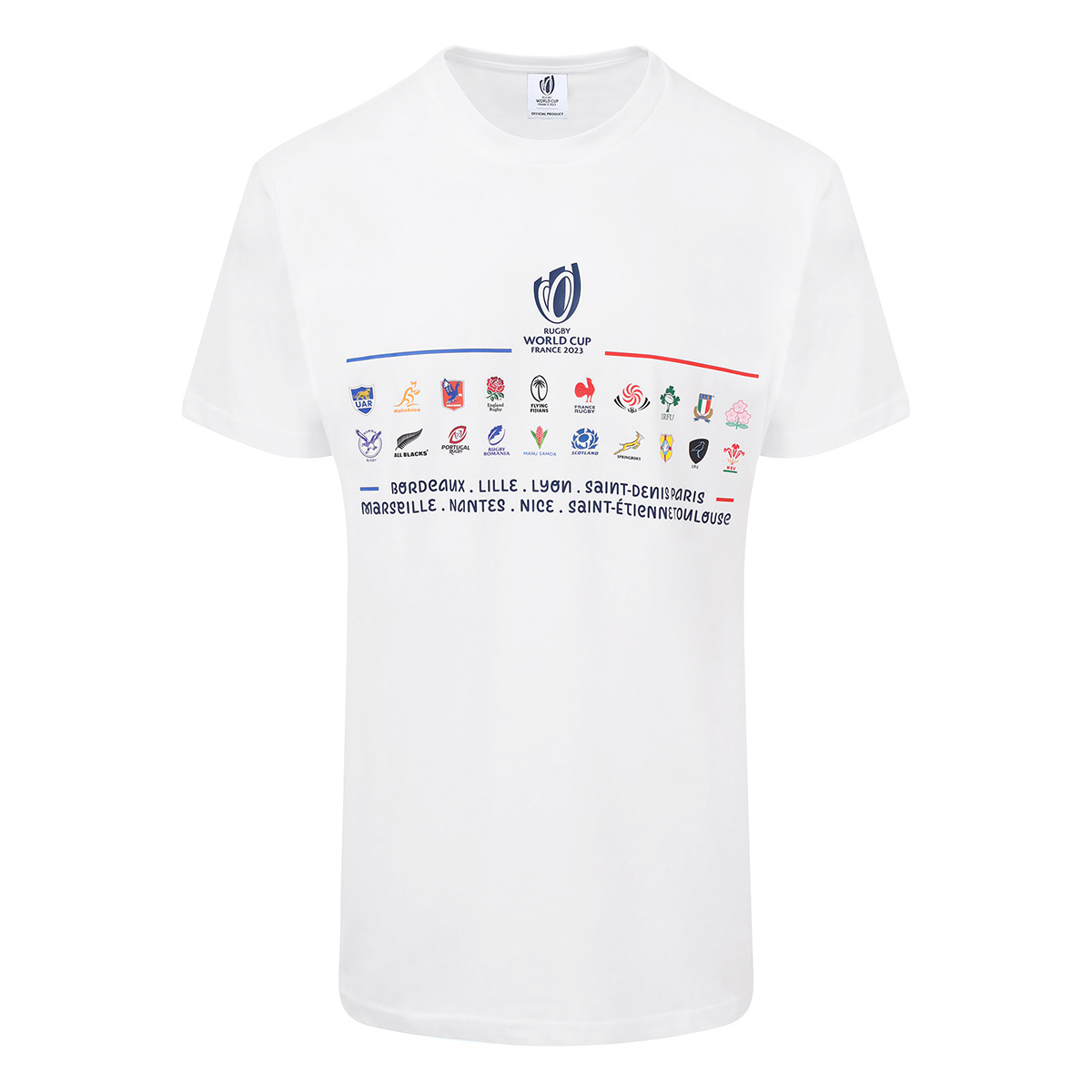 Rugby World Cup 2023 Mens 20 Nations Stacked T-Shirt - White - F Rugby World Cup 2023 Mens 20 Nations Stacked T-Shirt - White - F