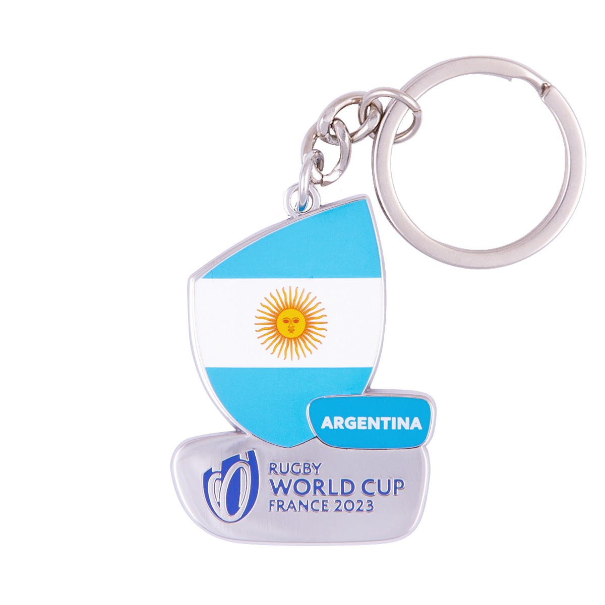 Rugby World Cup 2023 Argentina Flag Keyring - Front Rugby World Cup 2023 Argentina Flag Keyring - Front