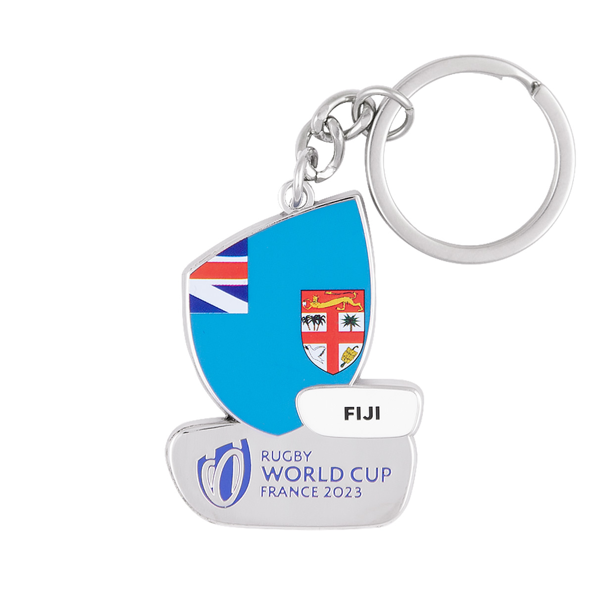Rugby World Cup 2023 Fiji Flag Keyring - Front Rugby World Cup 2023 Fiji Flag Keyring - Front