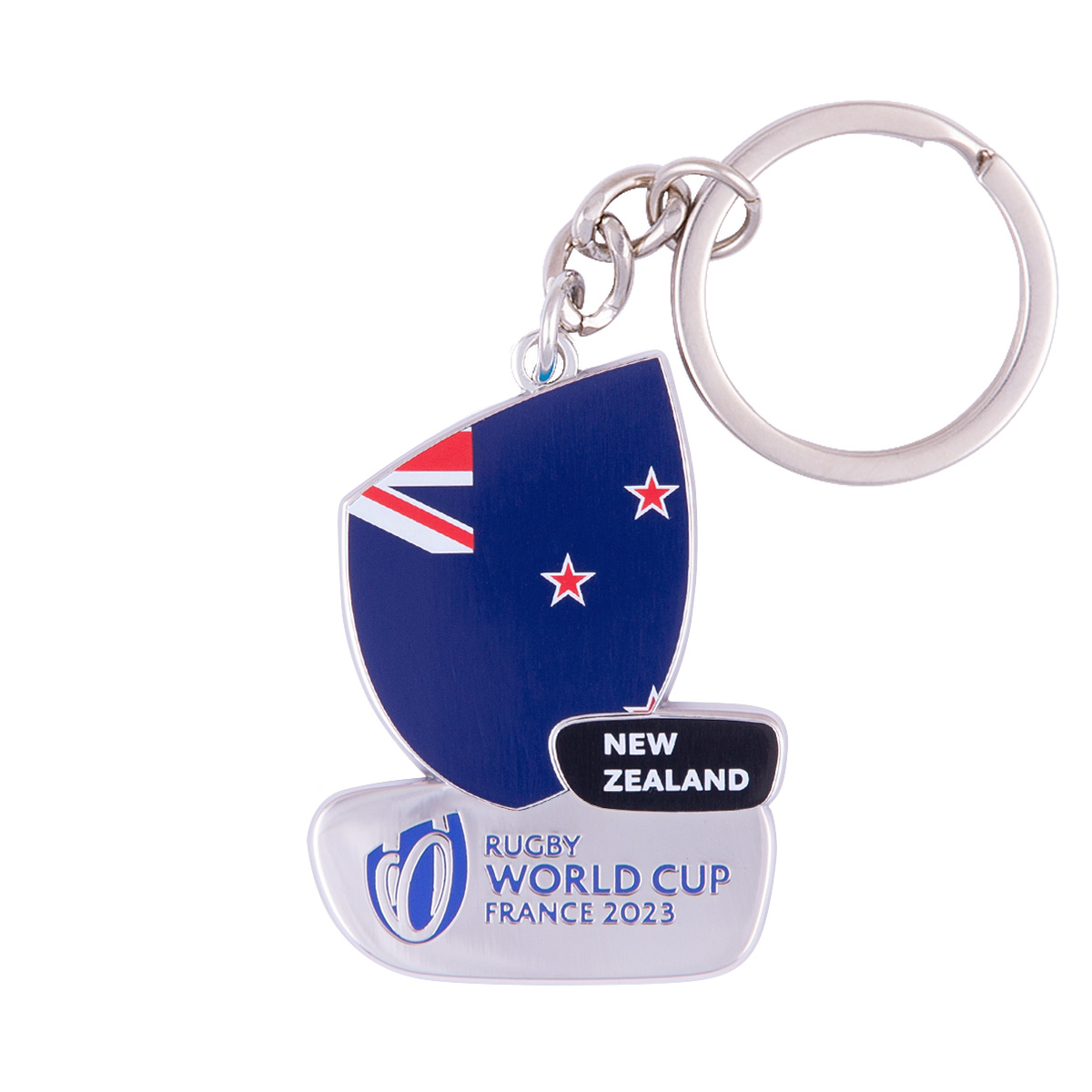 Rugby World Cup 2023 New Zealand Flag Keyring - Front Rugby World Cup 2023 New Zealand Flag Keyring - Front