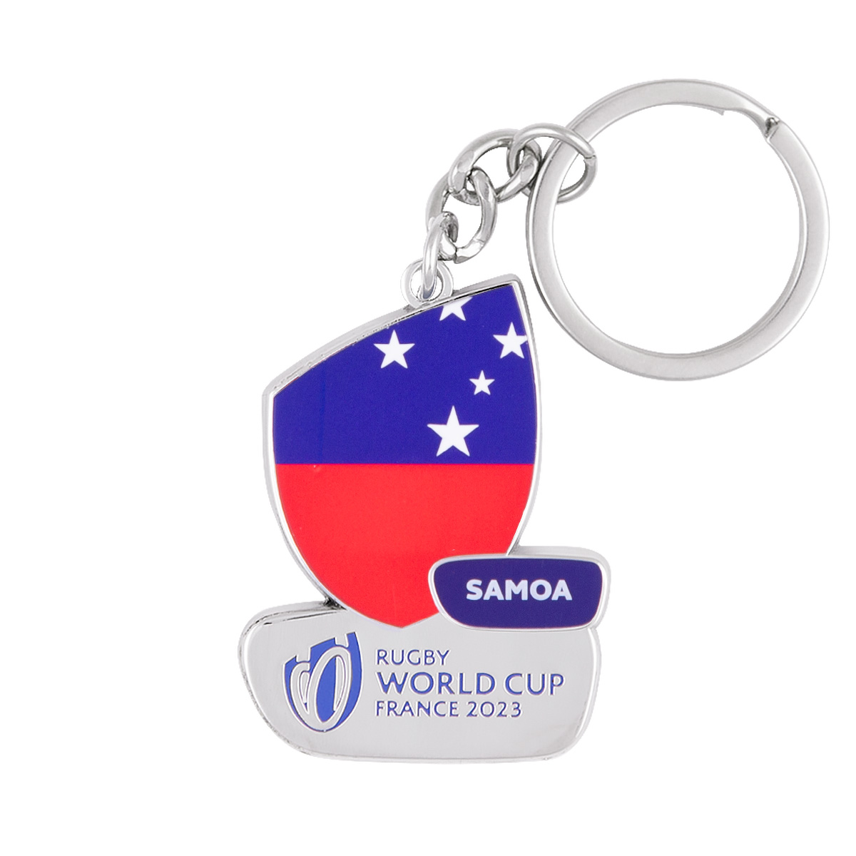 Rugby World Cup 2023 Samoa Flag Keyring - Front Rugby World Cup 2023 Samoa Flag Keyring - Front