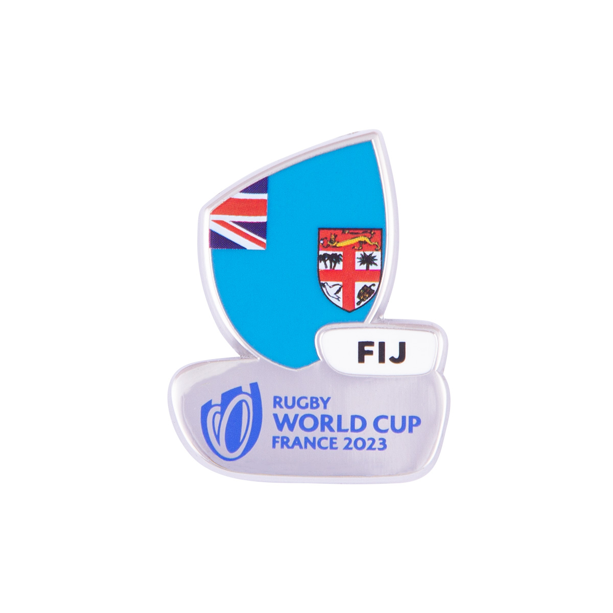 Rugby World Cup 2023 Fiji Flag Pin Badge - Front Rugby World Cup 2023 Fiji Flag Pin Badge - Front