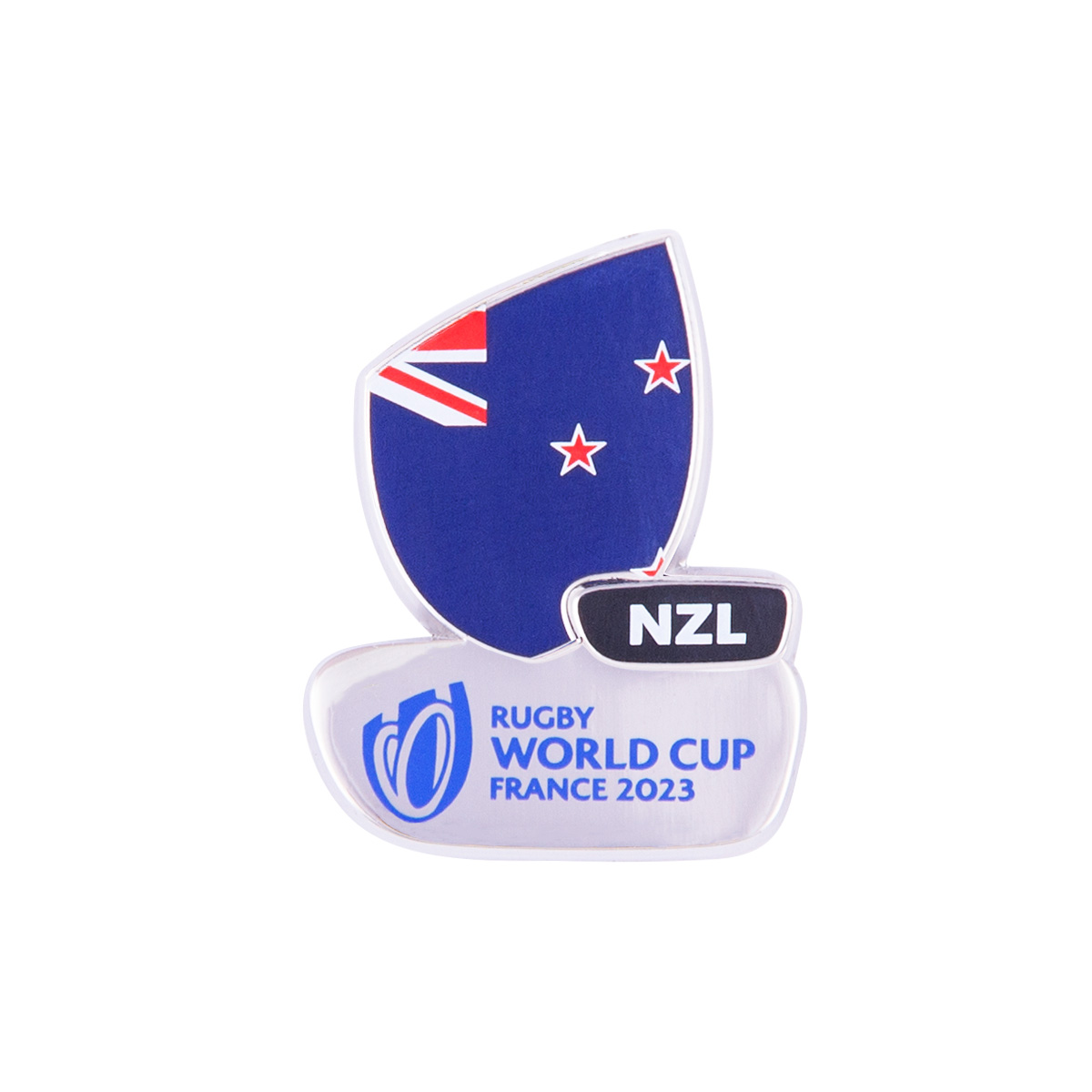 Rugby World Cup 2023 New Zealand Flag Pin Badge - Front Rugby World Cup 2023 New Zealand Flag Pin Badge - Front