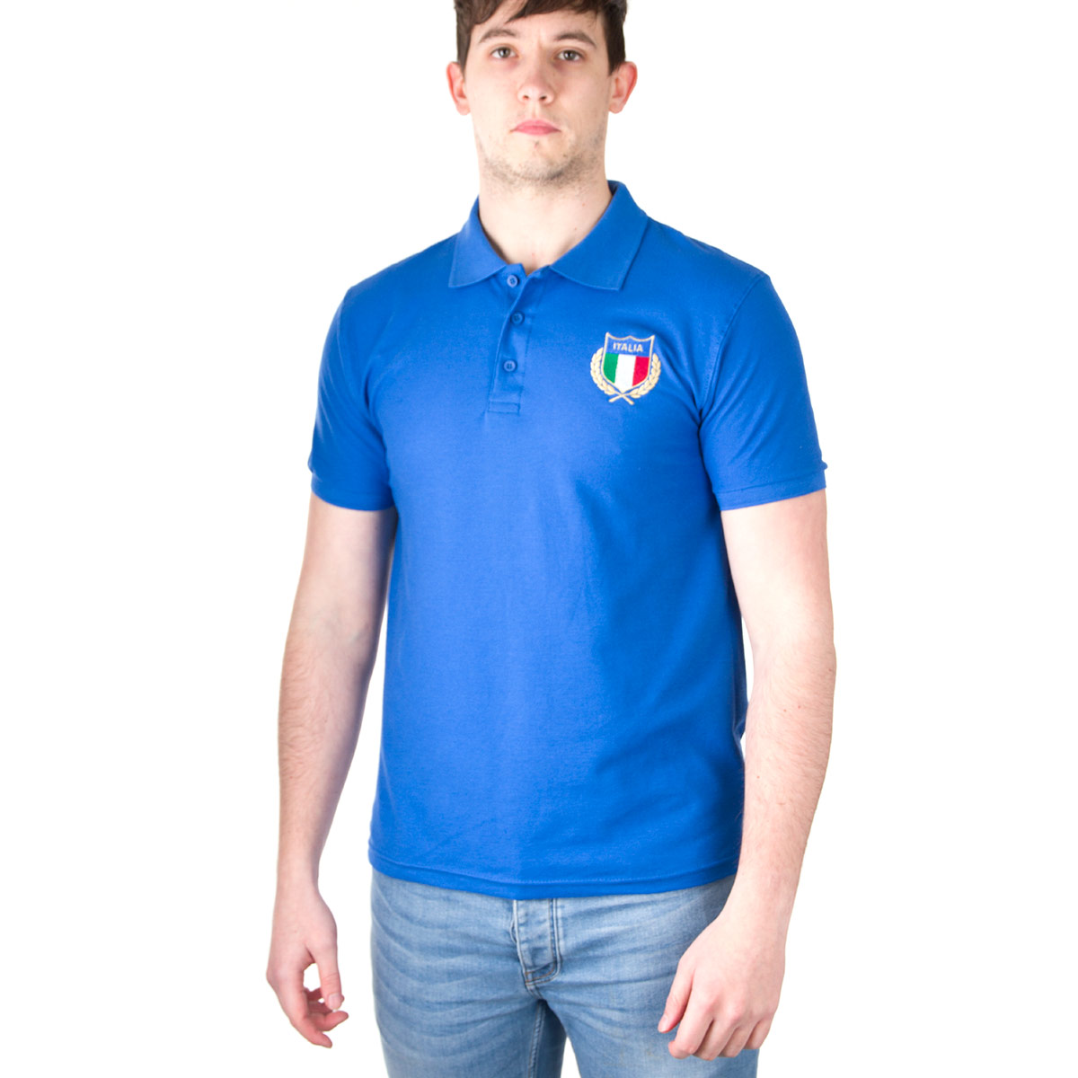 Italy Classic Cotton Pique Polo Royal - Front Italy Classic Cotton Pique Polo Royal - Front
