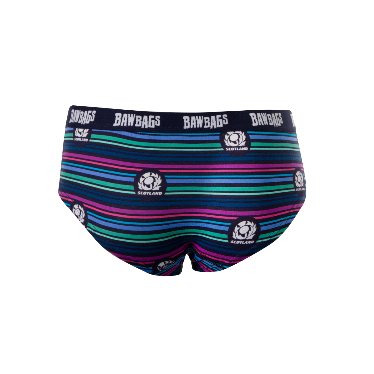 Bawbags Scotland Womens Striped Underwear - Navy - Back Bawbags Scotland Womens Striped Underwear - Navy - Back
