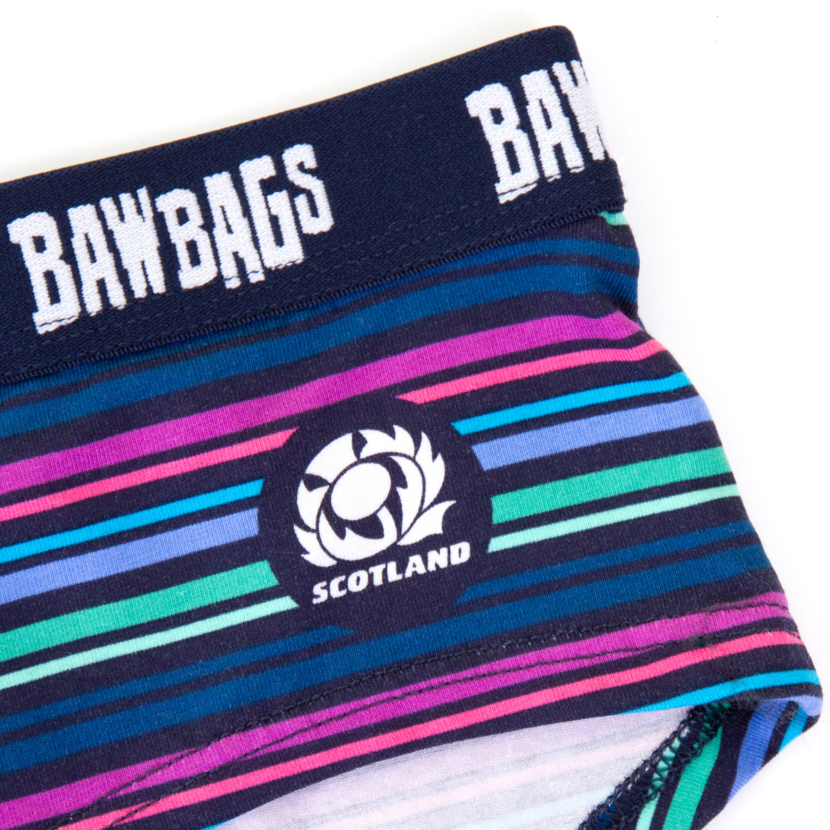 Bawbags Scotland Womens Striped Underwear - Navy - Badge Bawbags Scotland Womens Striped Underwear - Navy - Badge