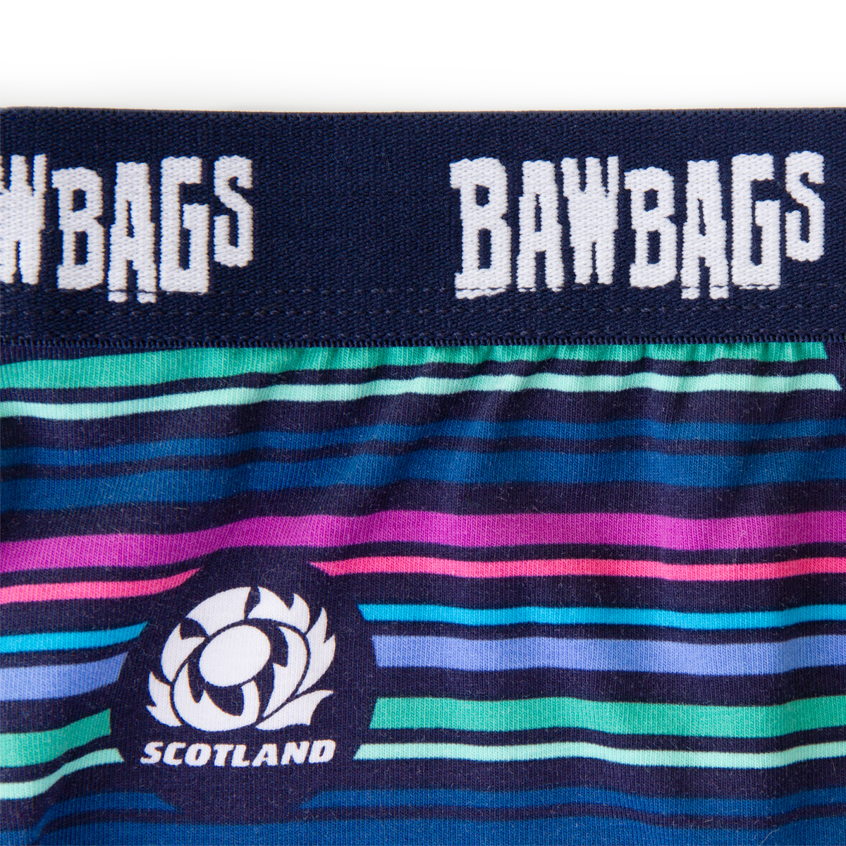 Bawbags Scotland Womens Striped Underwear - Navy - Waistband Bawbags Scotland Womens Striped Underwear - Navy - Waistband