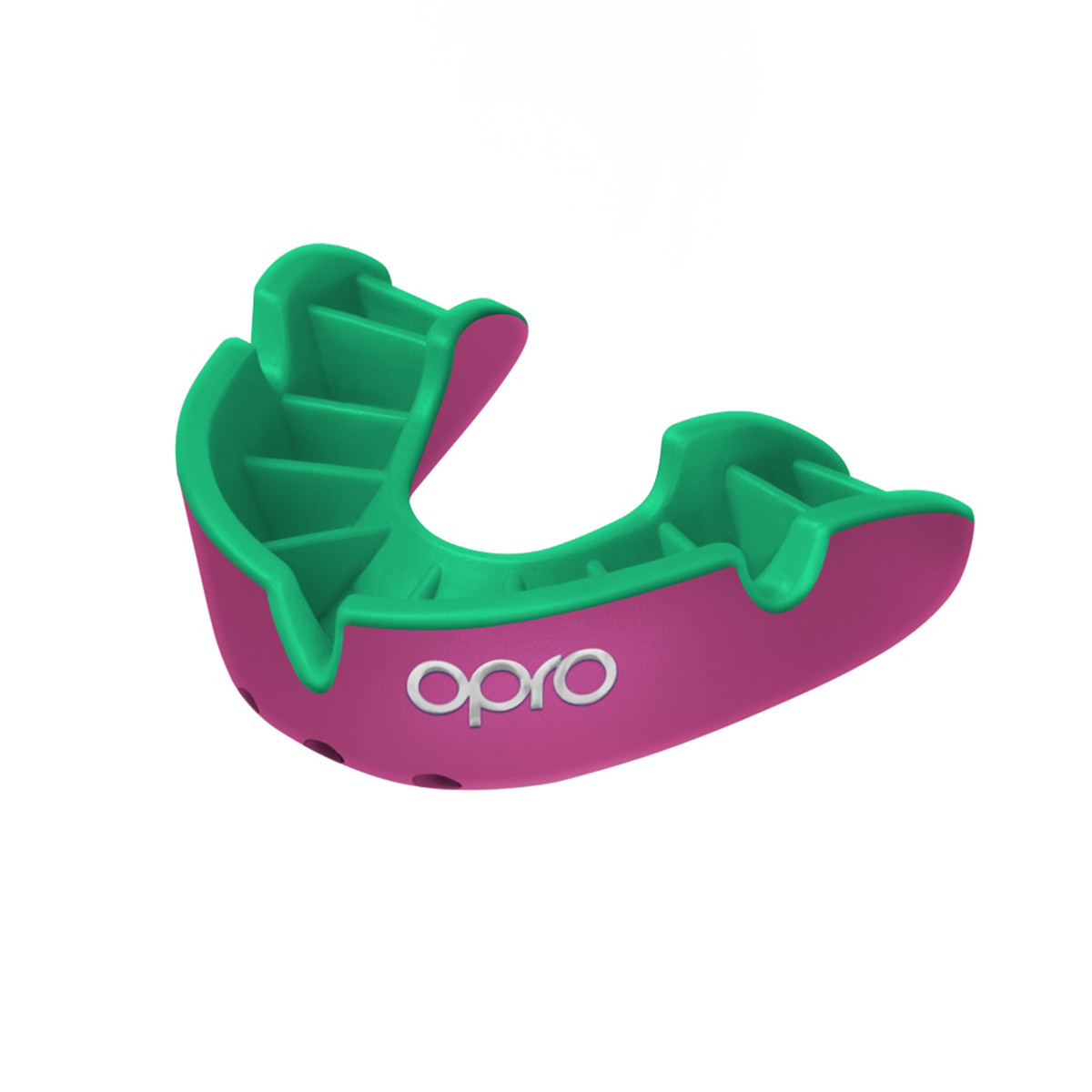 Opro Silver Mouthguard - Pink - Front Opro Silver Mouthguard - Pink - Front