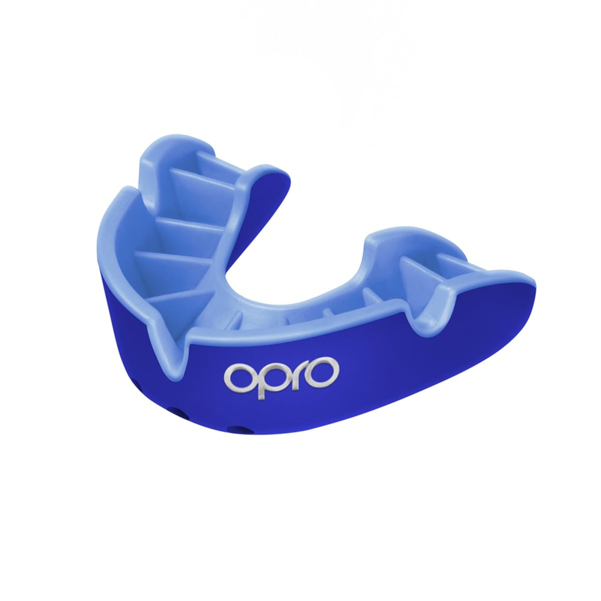Opro Silver Mouthguard - Royal - Front Opro Silver Mouthguard - Royal - Front