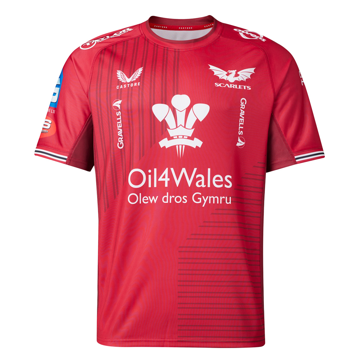 Scarlets Mens Home Rugby Shirt Front View Scarlets Mens Home Rugby Shirt Front View
