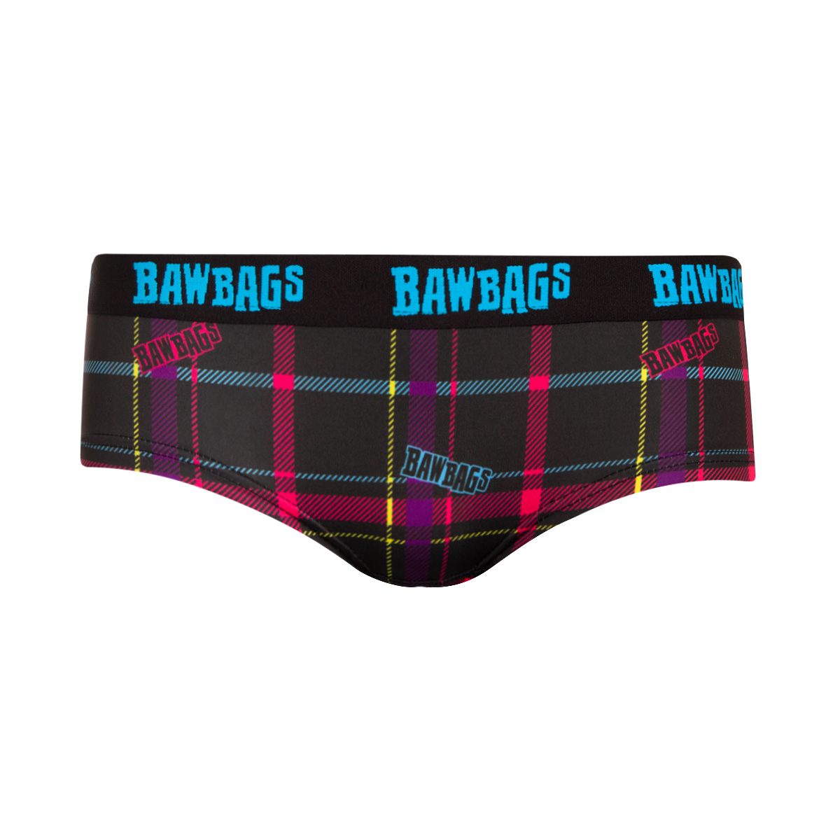 Bawbags Techno Tartan Womens Cool de Sacs Underwear - Black - Fr Bawbags Techno Tartan Womens Cool de Sacs Underwear - Black - Fr
