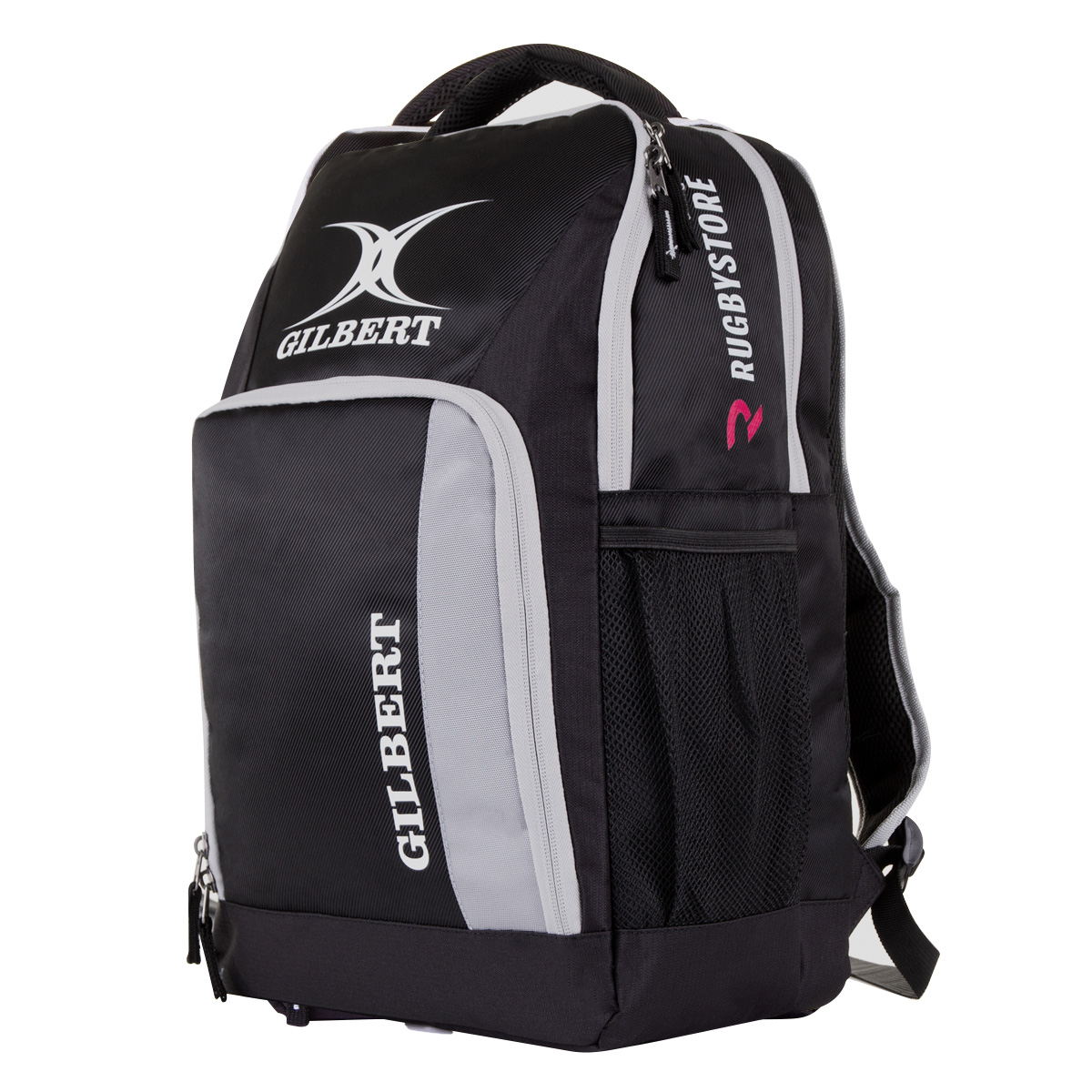 Gilbert Rugbystore Club Backpack - Black - Side Gilbert Rugbystore Club Backpack - Black - Side