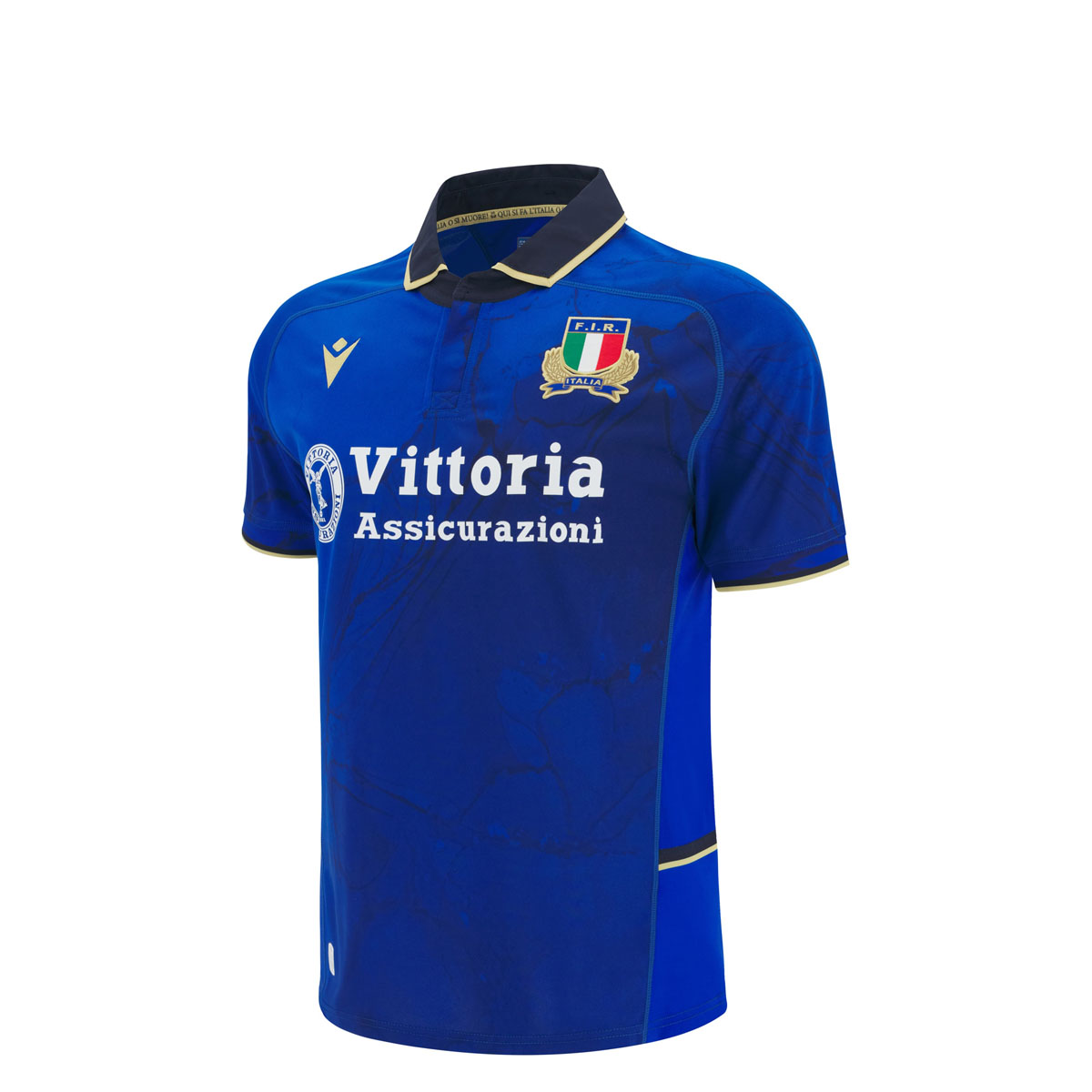 Italy Junior Home Rugby Shirt 25/26 Short Sleeve Blue - Front Italy Junior Home Rugby Shirt 25/26 Short Sleeve Blue - Front