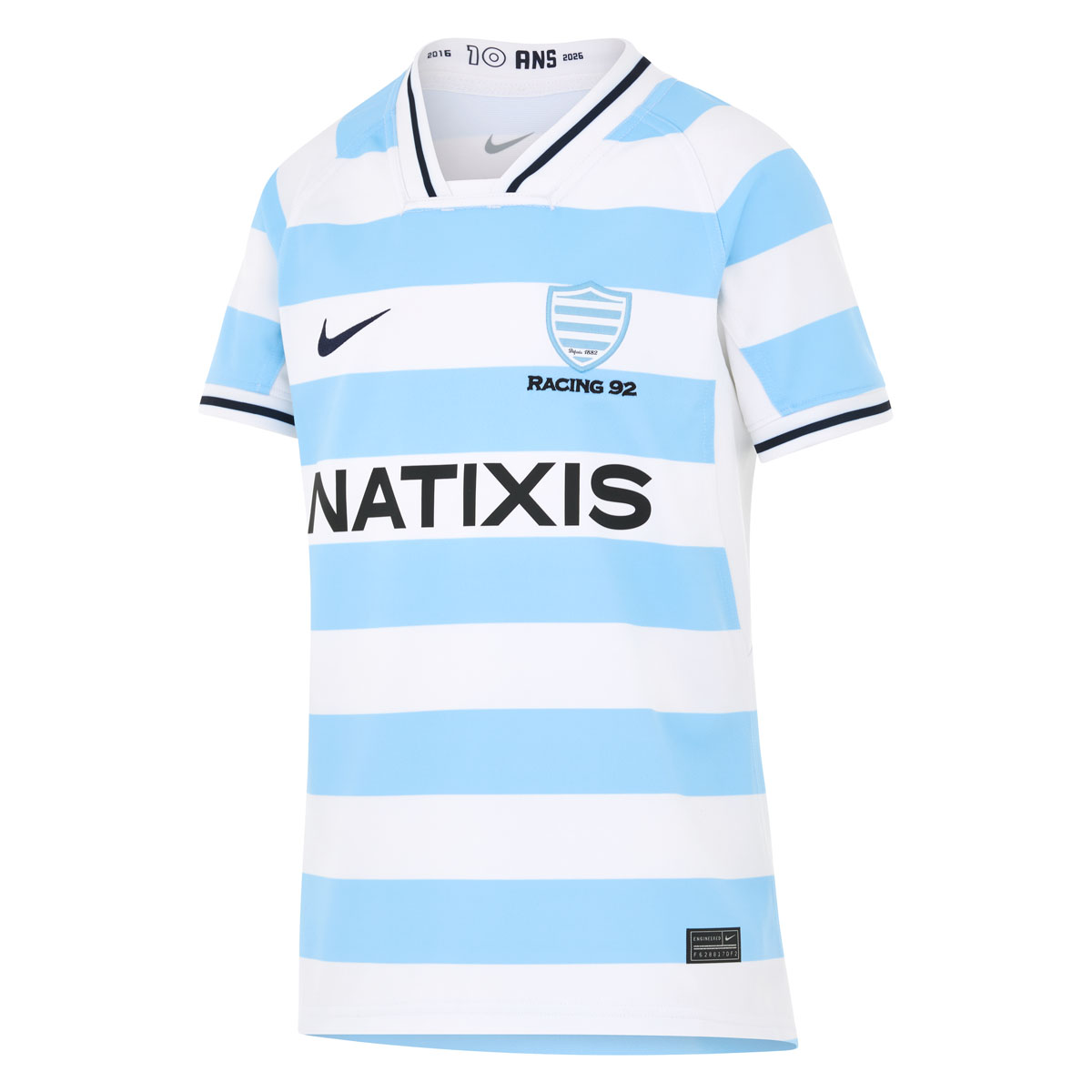 Racing 92 Kids Home Rugby Shirt 25/26 White - Front Racing 92 Kids Home Rugby Shirt 25/26 White - Front