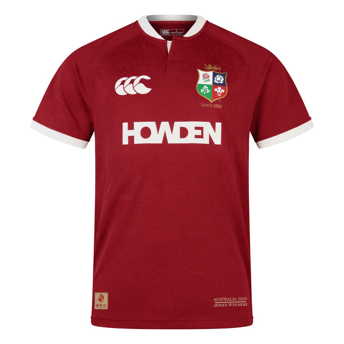 British and Irish Lions Adults Winners Rugby Shirt Red - Front British and Irish Lions Adults Winners Rugby Shirt Red - Front