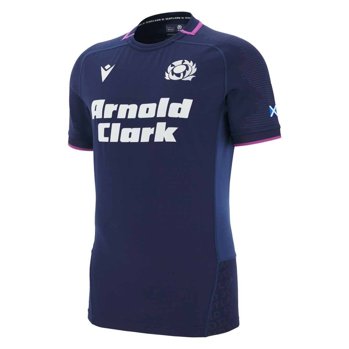 Scotland Mens Home Rugby Shirt Slim Fit 25/26 Navy - Front Scotland Mens Home Rugby Shirt Slim Fit 25/26 Navy - Front