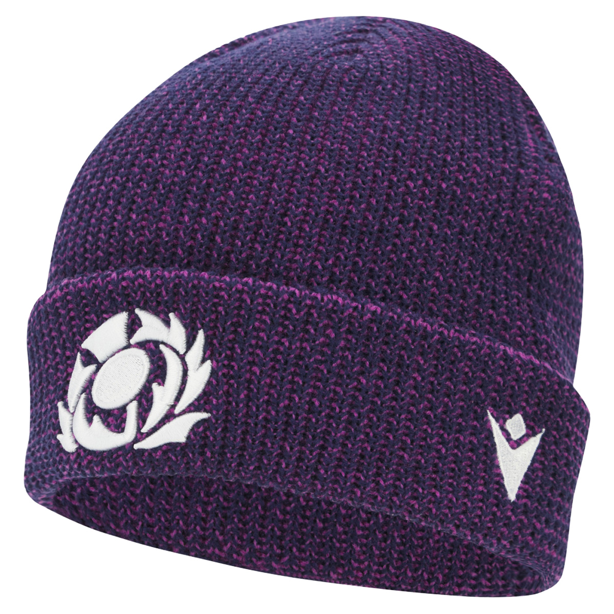 Scotland Adults Waffle Bicolour Beanie 25/26 Navy - Front Scotland Adults Waffle Bicolour Beanie 25/26 Navy - Front