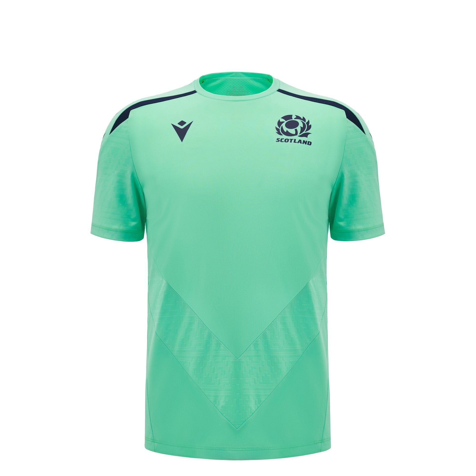 Scotland Junior Poly Shirt -Green - Short Sleeve - 2025 - Front Scotland Junior Poly Shirt -Green - Short Sleeve - 2025 - Front