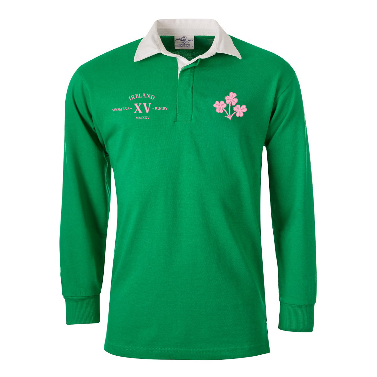 Womens World Cup Ireland Adults Classic Rugby Shirt Bright Green - Front Womens World Cup Ireland Adults Classic Rugby Shirt Bright Green - Front