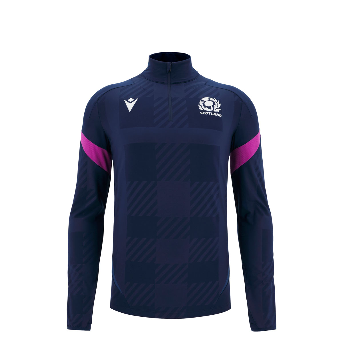 Scotland Junior Travel Quarter Zip Softshell Top 25/26 Navy - Front Scotland Junior Travel Quarter Zip Softshell Top 25/26 Navy - Front