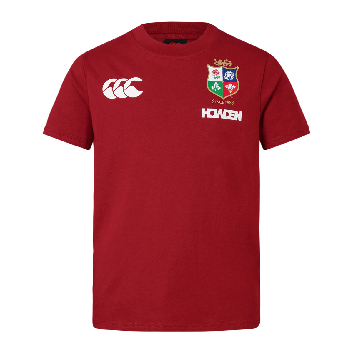 British and Irish Lions Junior Cotton T-Shirt Red - Front British and Irish Lions Junior Cotton T-Shirt Red - Front