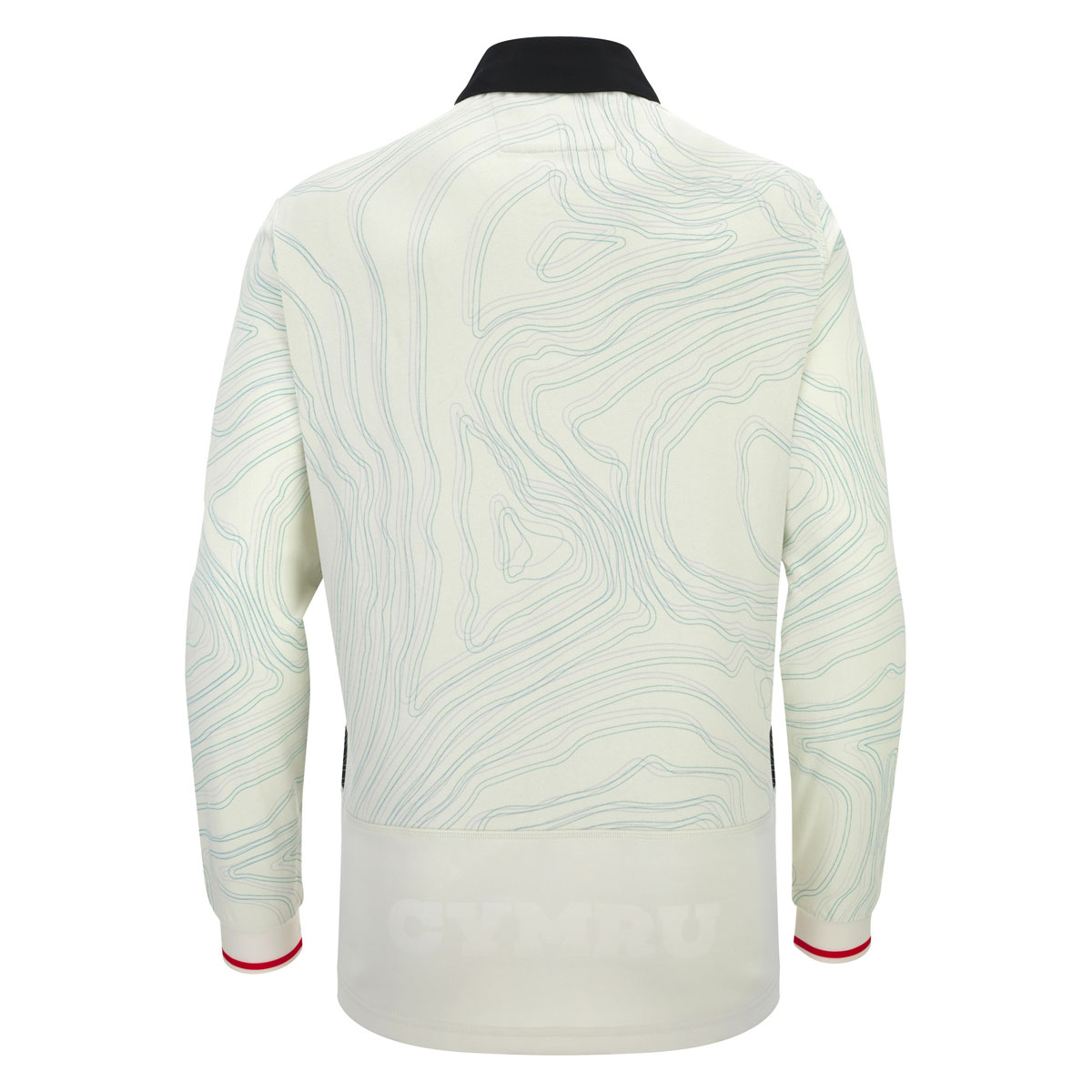Wales Mens Away Cotton Rugby Shirt 25/26 Long Sleeve White - Back Wales Mens Away Cotton Rugby Shirt 25/26 Long Sleeve White - Back
