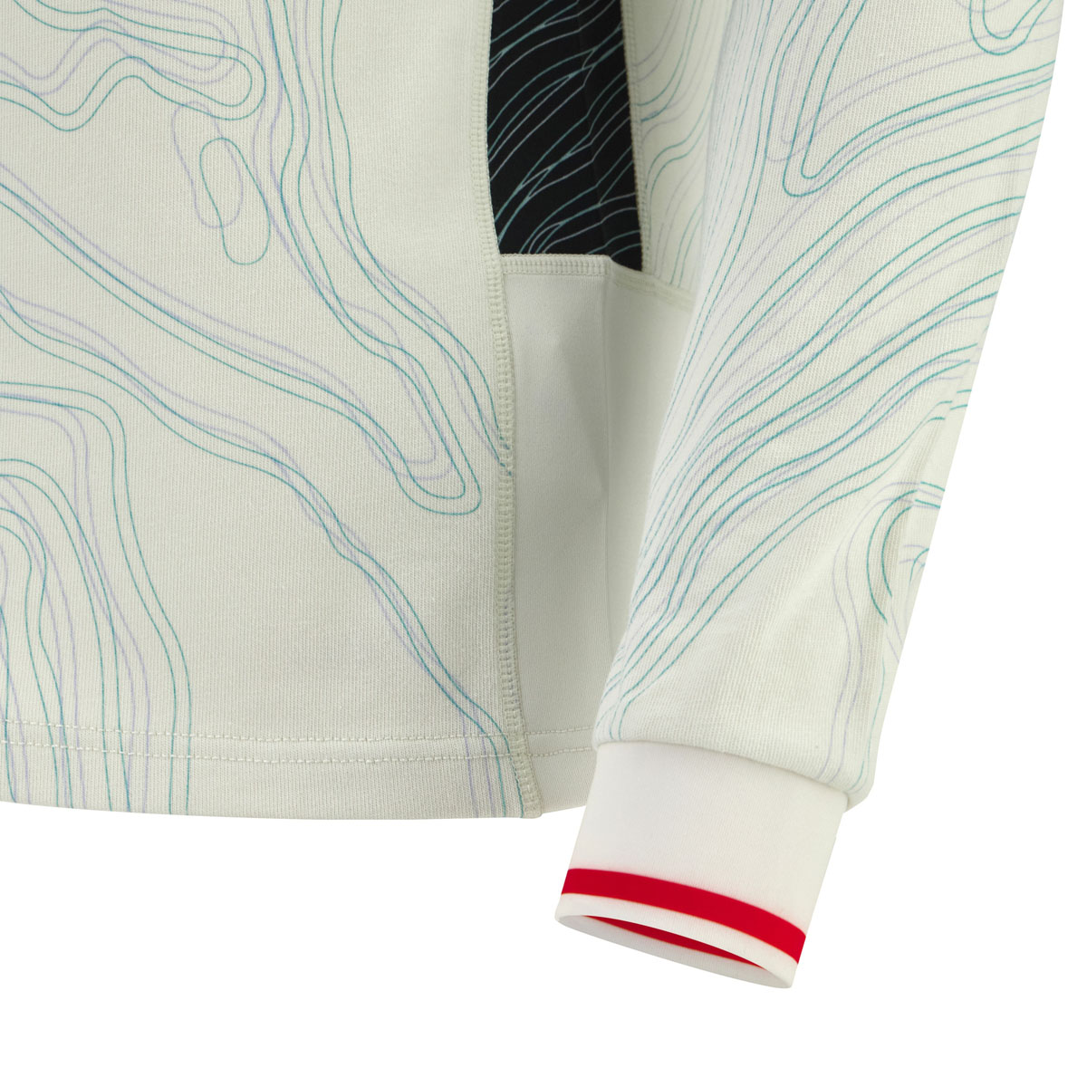 Wales Mens Away Cotton Rugby Shirt 25/26 Long Sleeve White - Sleeve Detail Wales Mens Away Cotton Rugby Shirt 25/26 Long Sleeve White - Sleeve Detail