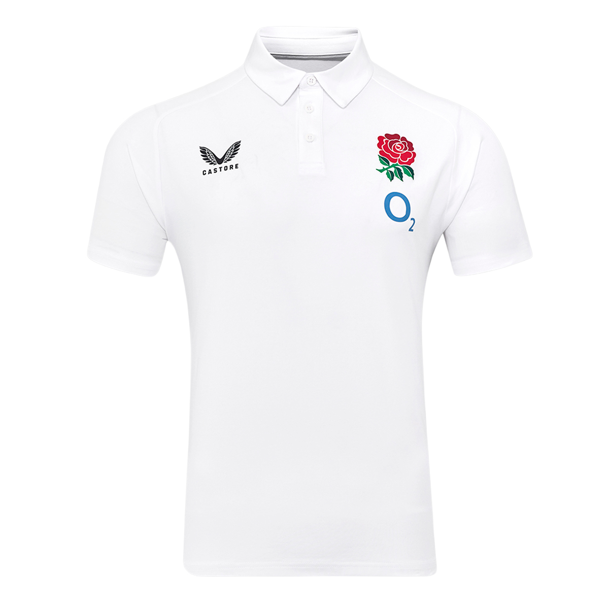 England Mens Travel Short Sleeve Polo 25-26 Bright White - Front England Mens Travel Short Sleeve Polo 25-26 Bright White - Front