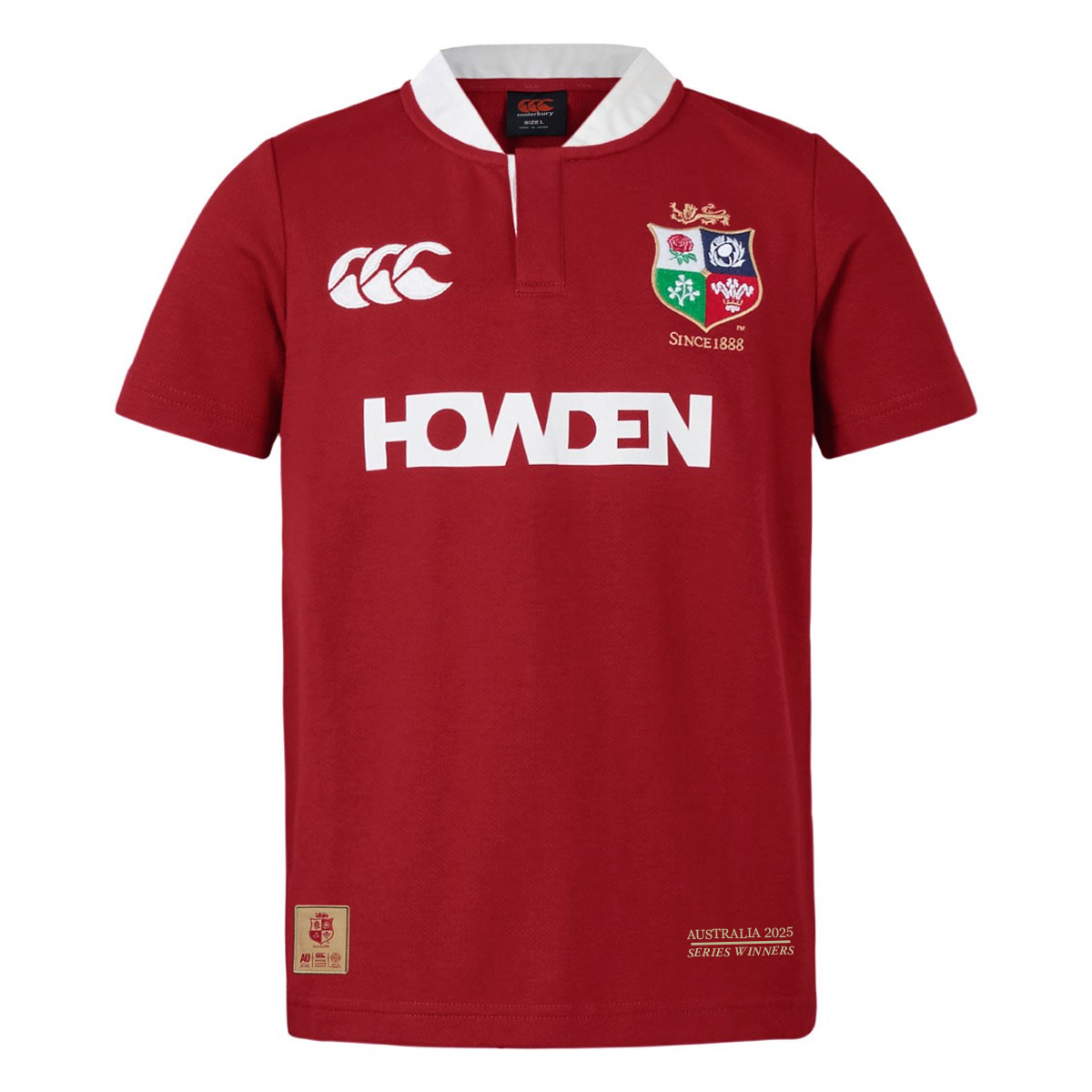 British and Irish Lions Adults Winners Short Sleeve Classic Rugby Shirt Red - Front British and Irish Lions Adults Winners Short Sleeve Classic Rugby Shirt Red - Front