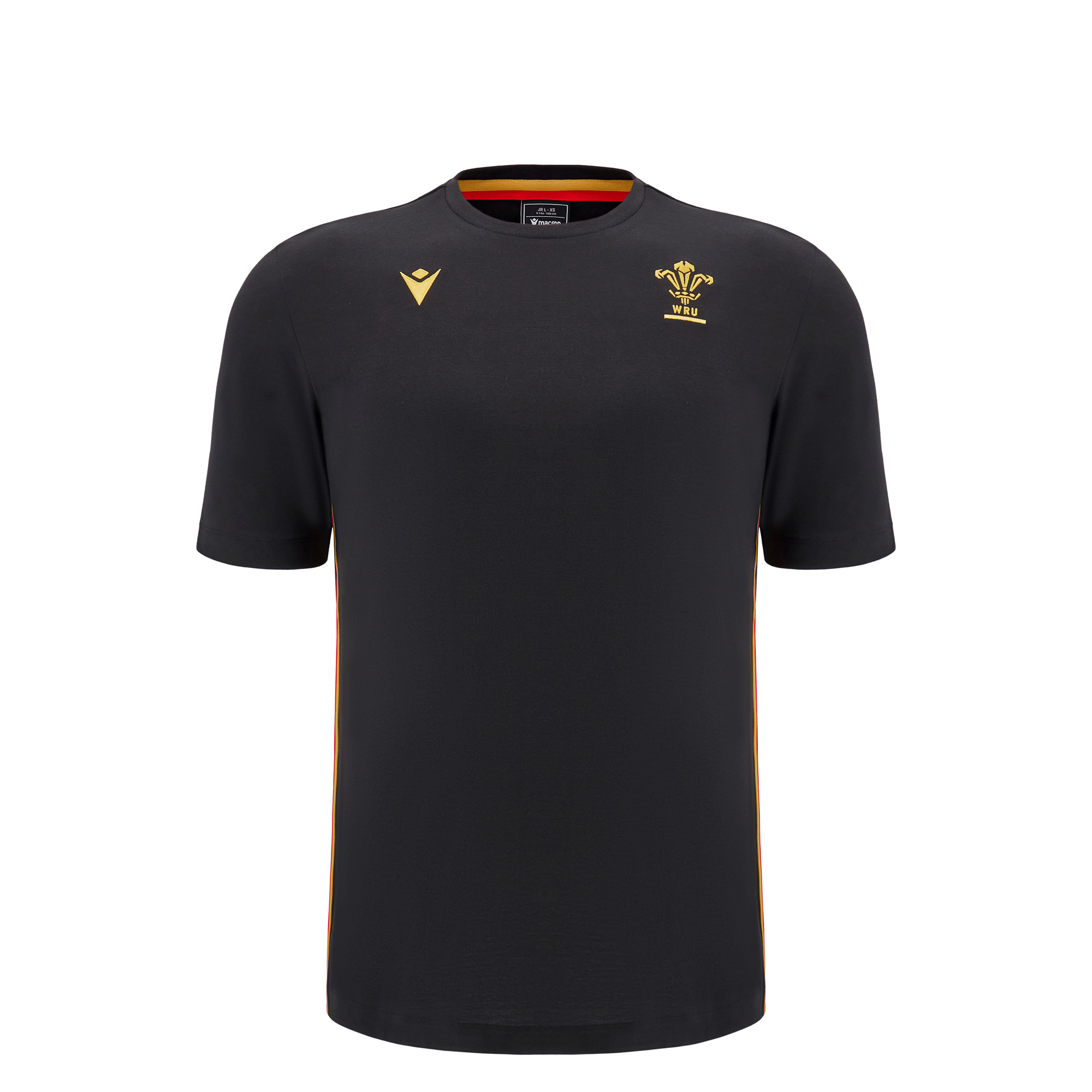 Wales Kids Travel Cotton T-Shirt - Black 2025 - Front