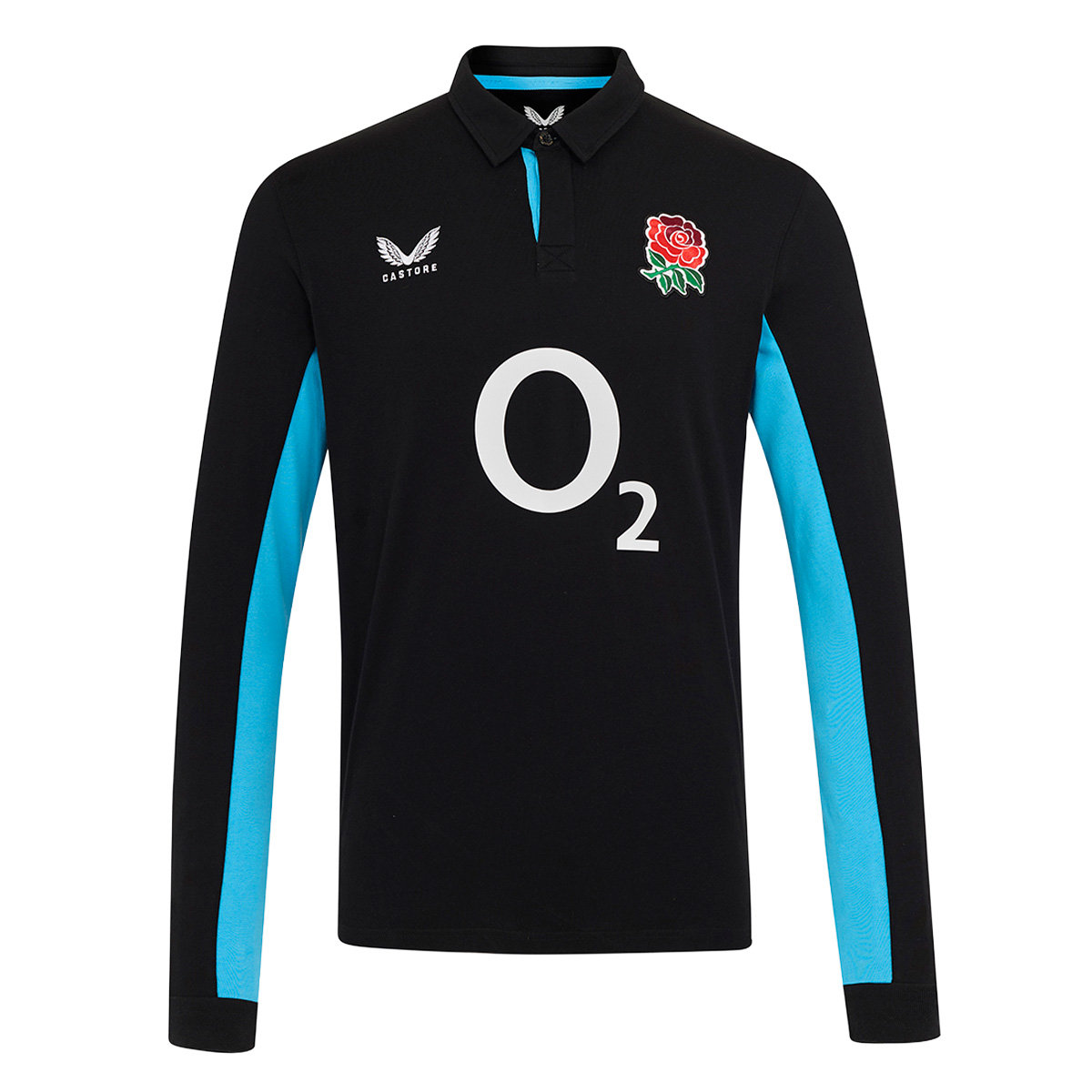 England Mens Away Classic Long Sleeve Rugby Shirt 25/26 Black - Front England Mens Away Classic Long Sleeve Rugby Shirt 25/26 Black - Front