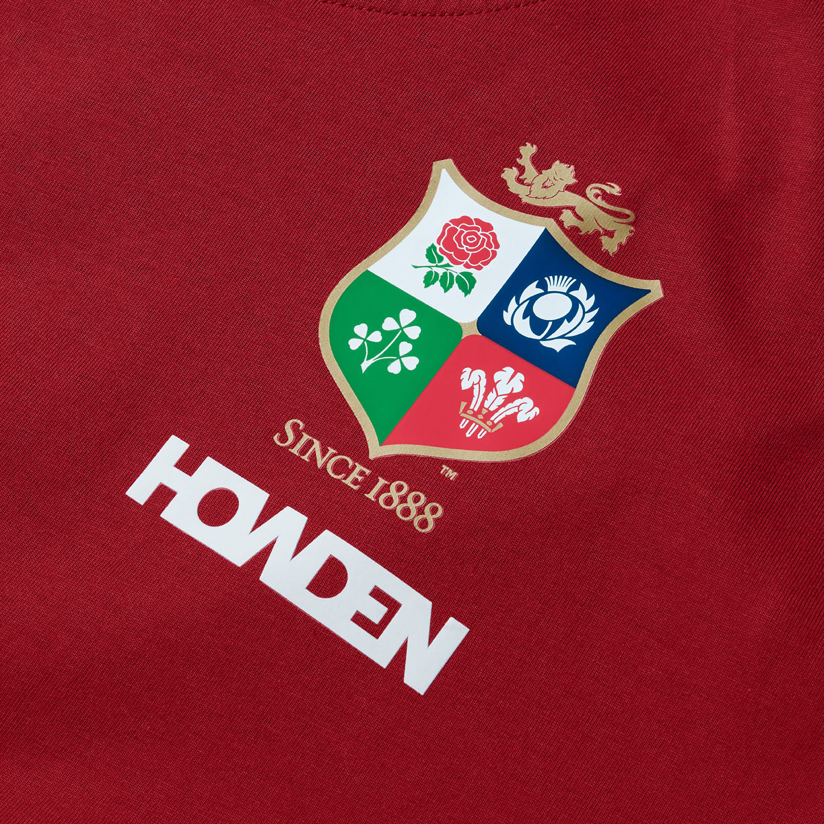 Limited Edition British and Irish Lions Mens Cotton T-Shirt Red - Crest