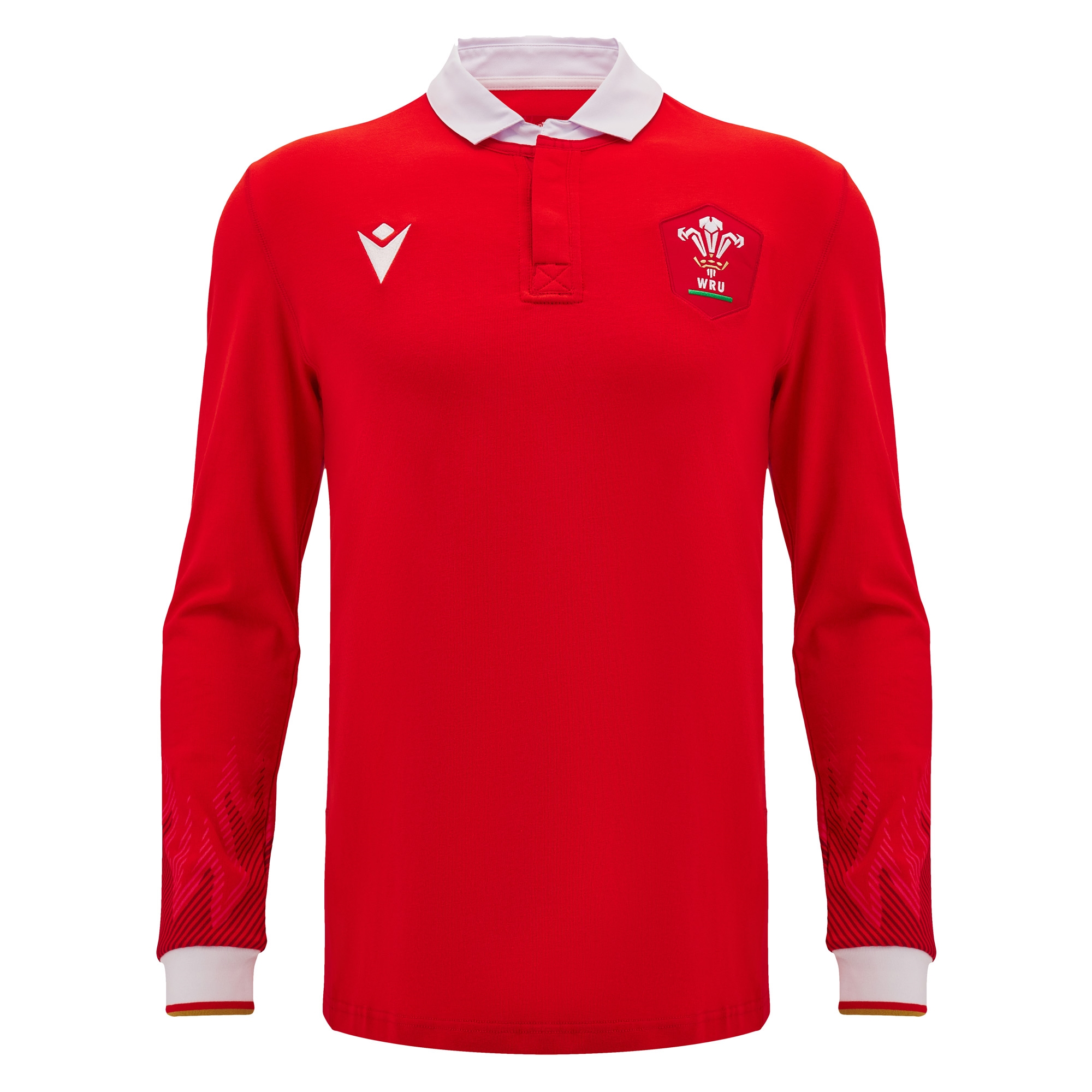 Wales Mens Cotton Home Rugby Shirt - Long Sleeve 2025 - Front
